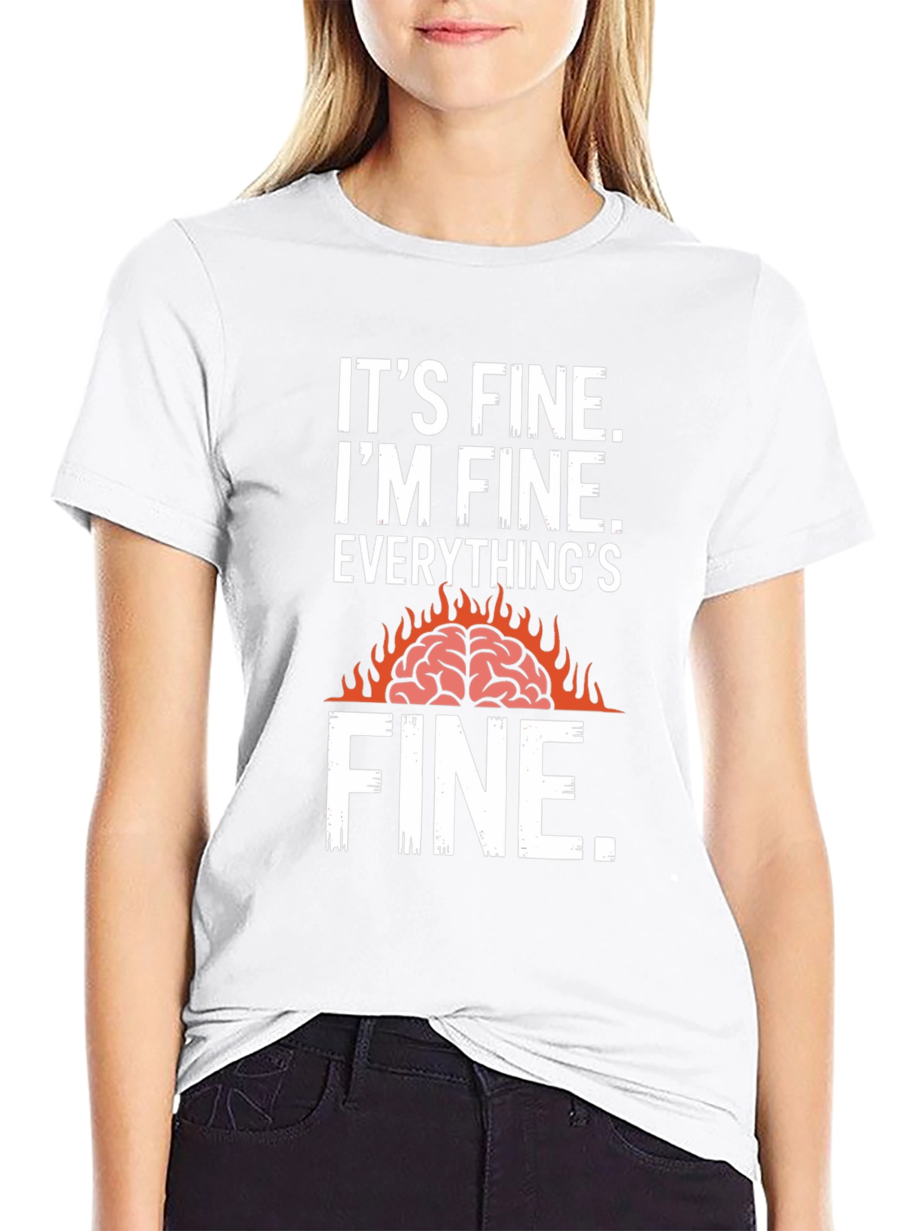 Its Fine Burning Brain Graphic T-Shirt
