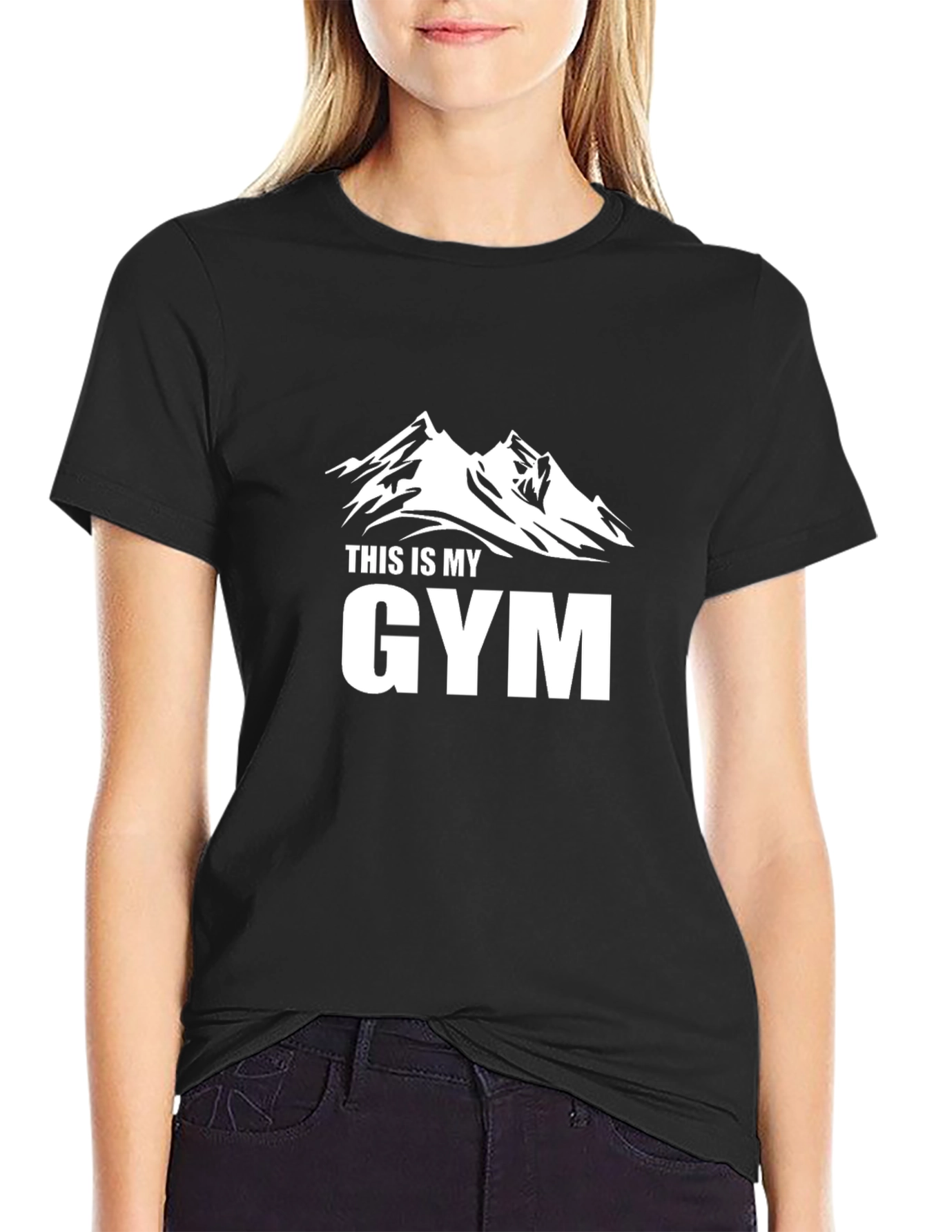 This Is My Gym Mountain Black Graphic Tee