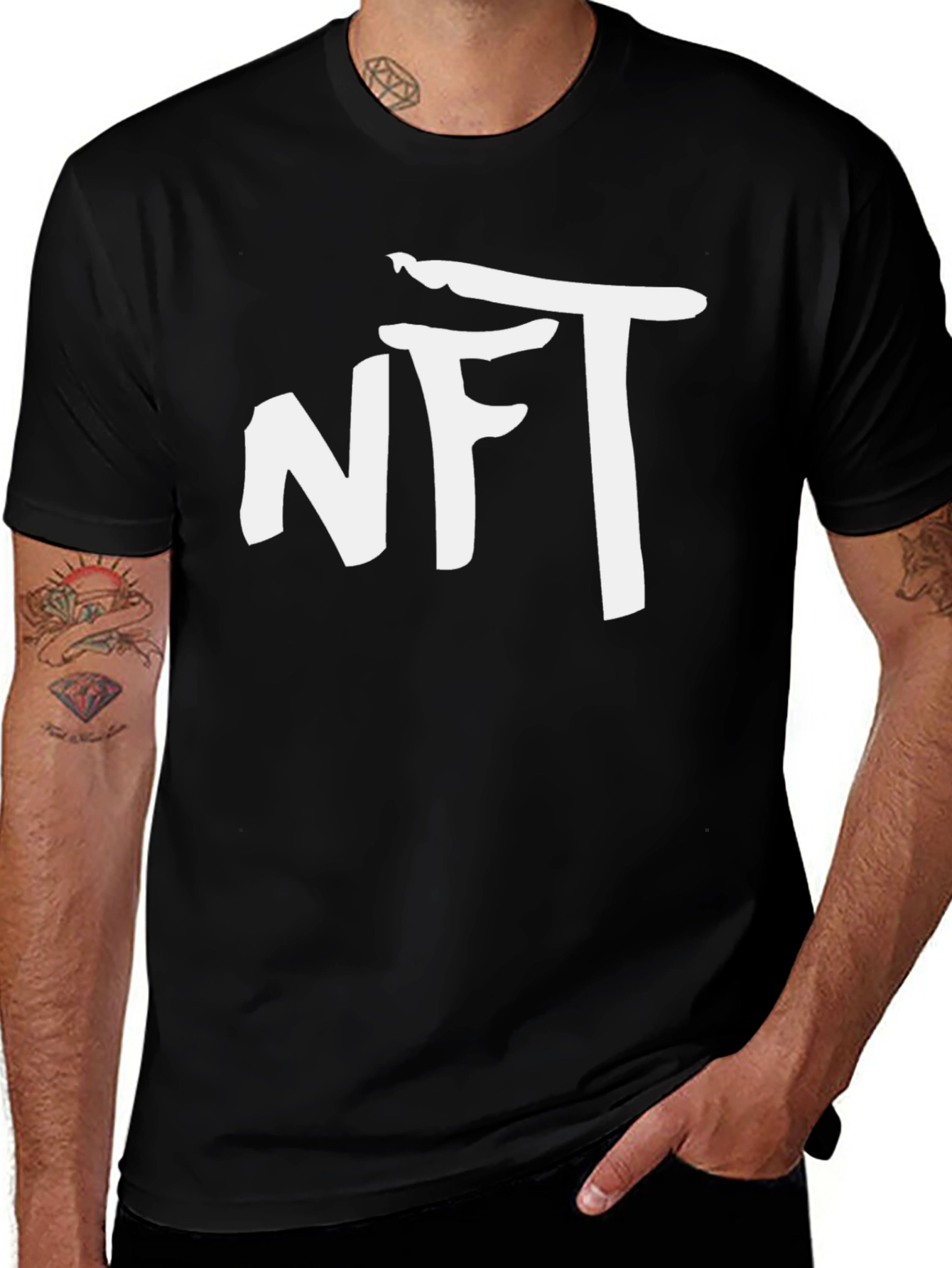 NFT Graphic T-Shirt - Black Cotton Blend