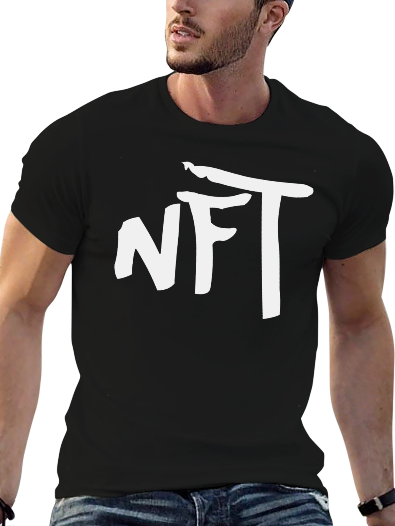 NFT Graphic T-Shirt - Black Cotton Blend