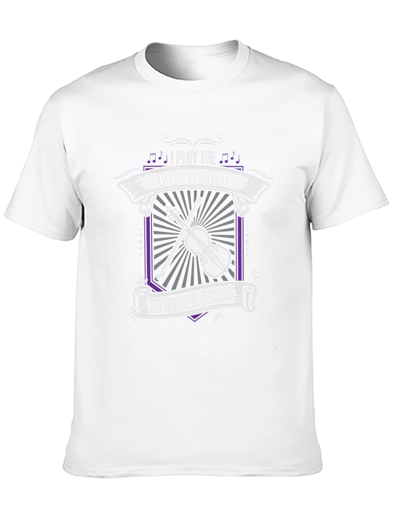 I Play the Violin to Relieve Stress Black T-Shirt