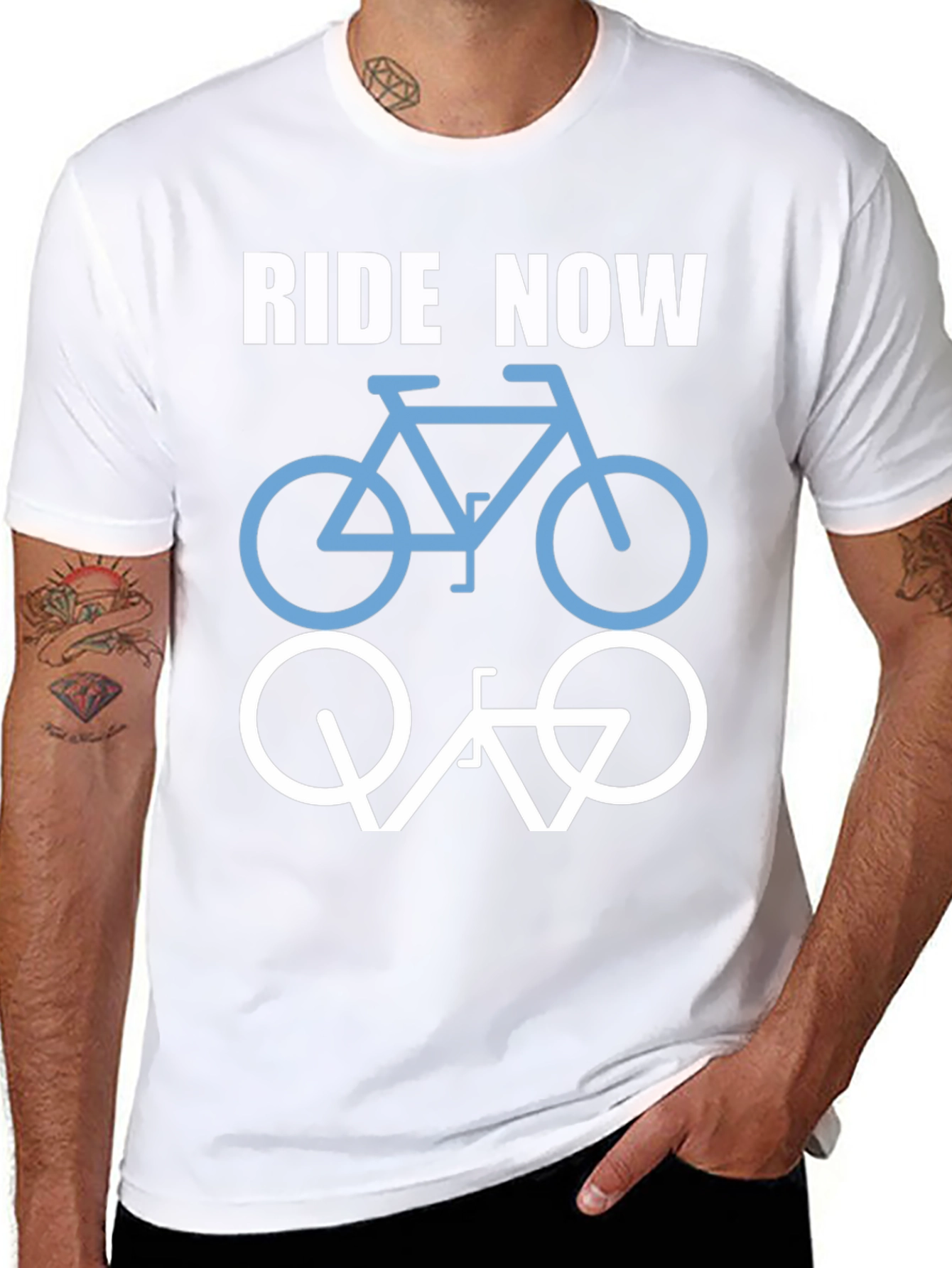 Ride Now Bicycle T-Shirt - Casual Cotton Tee