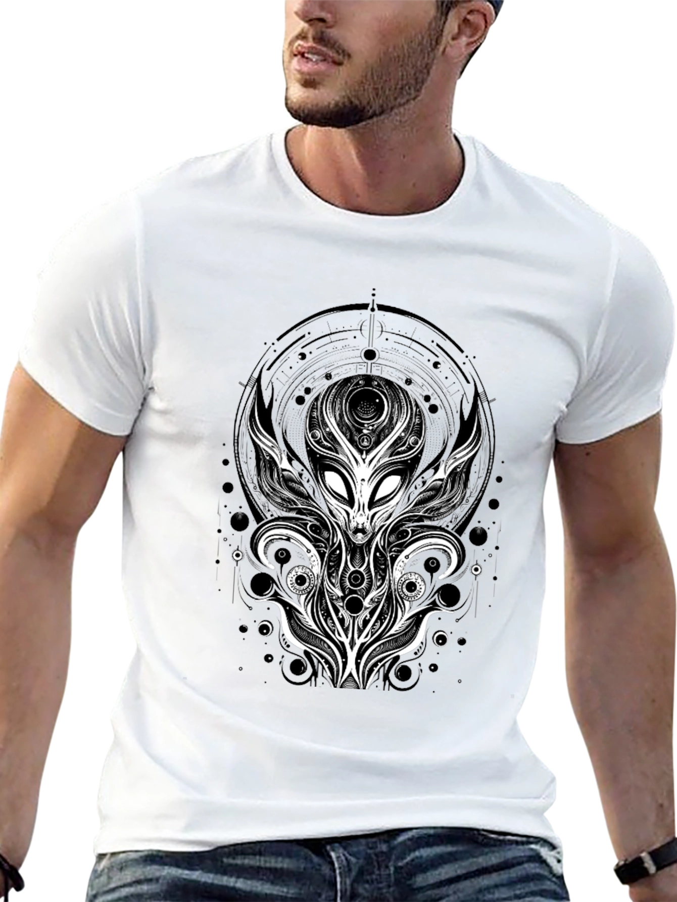 Alien Graphic Tee - Unique Design Black T-Shirt