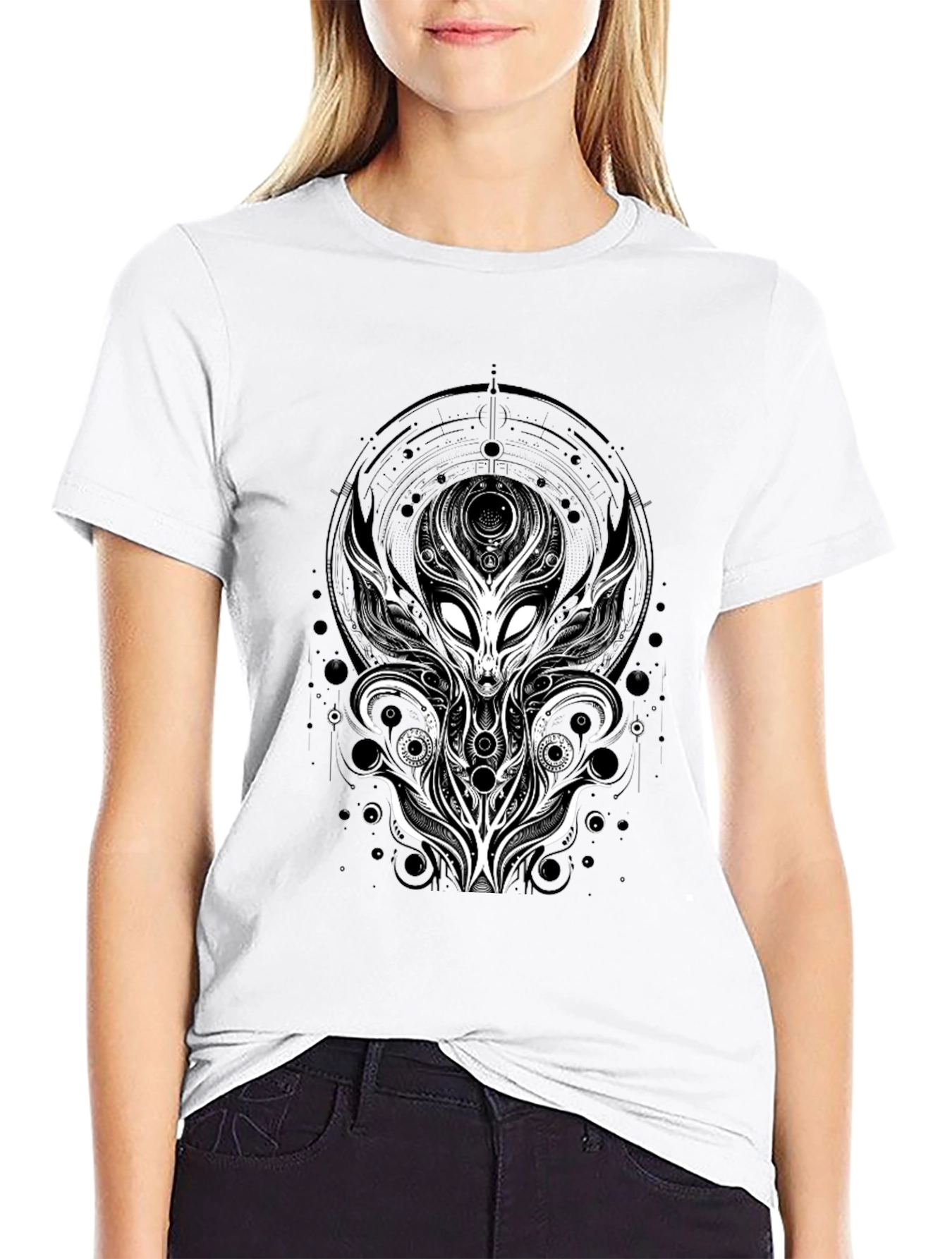 Alien Graphic Tee - Unique Design Black T-Shirt