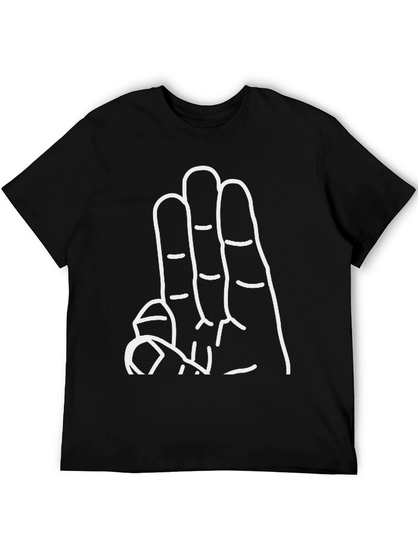 Black T-Shirt with Hand Graphic