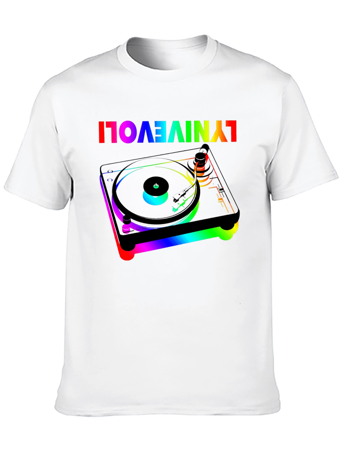 Retro Turntable Rainbow Graphic Tee