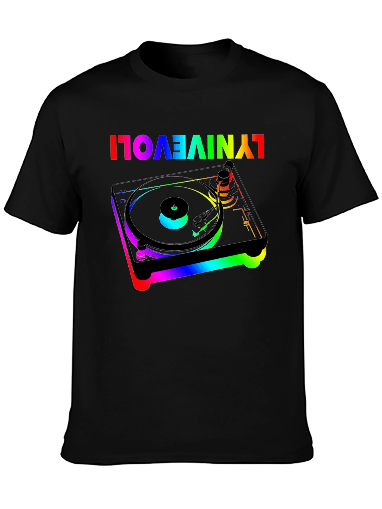 Retro Turntable Rainbow Graphic Tee