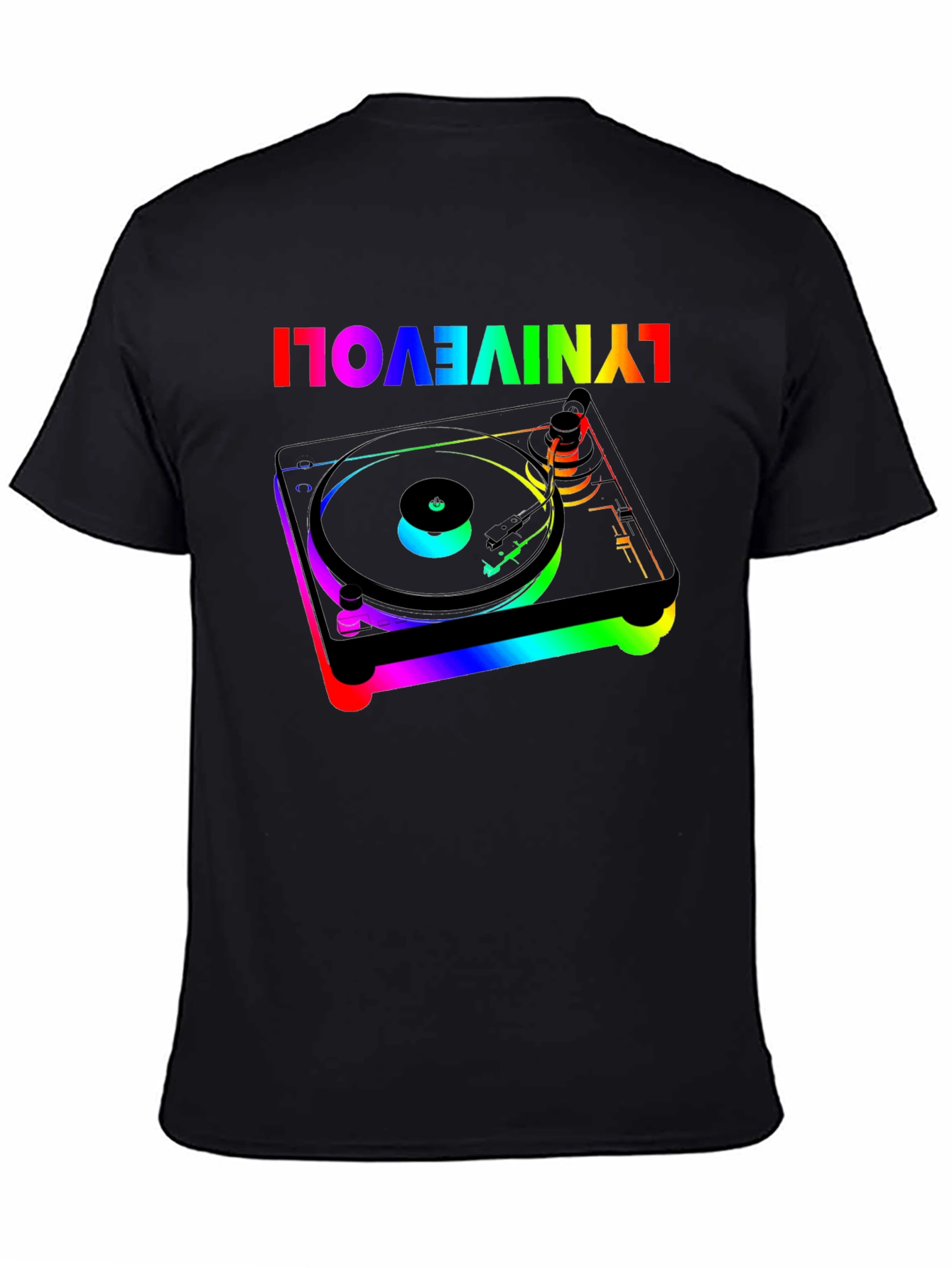 Retro Turntable Rainbow Graphic Tee