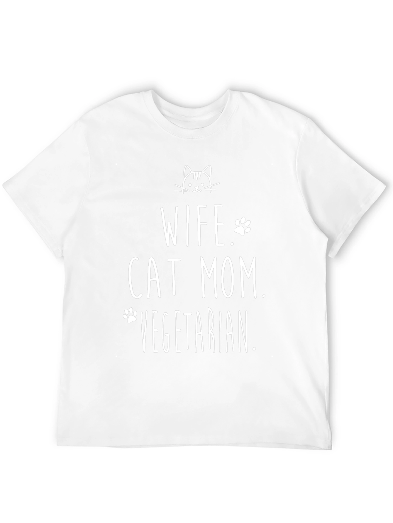 Wife Cat Mom Vegetarian T-Shirt