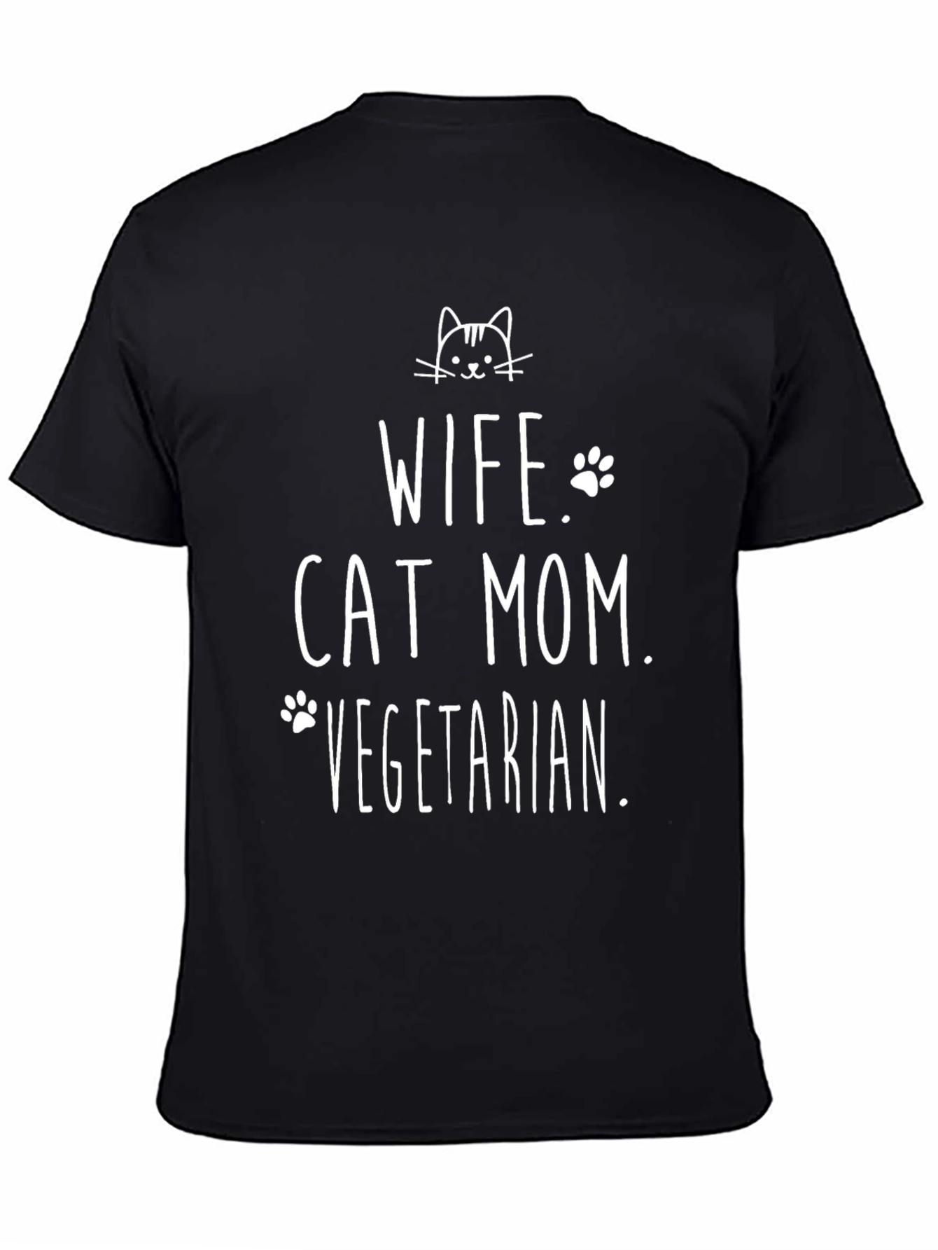 Wife Cat Mom Vegetarian T-Shirt
