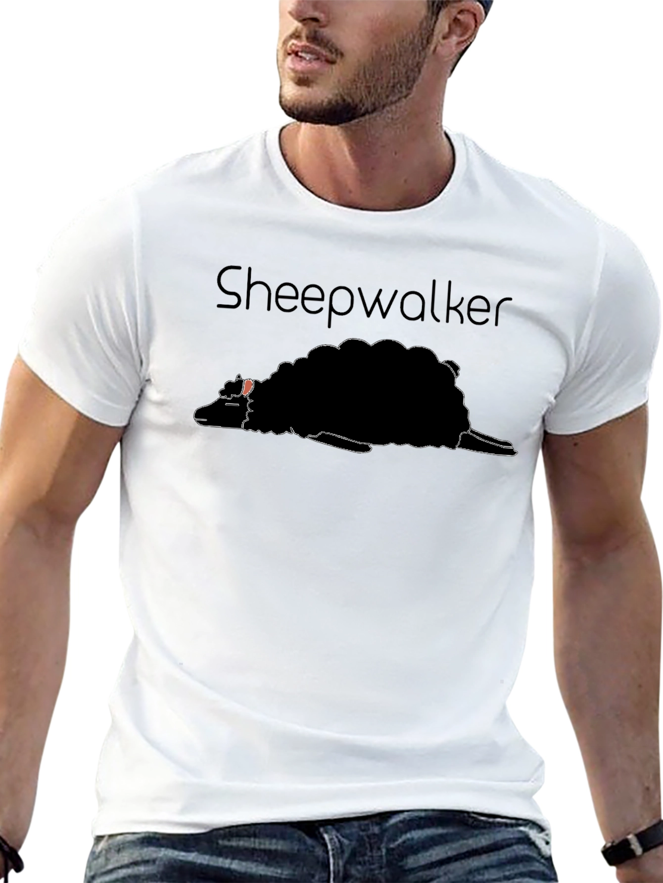 Sheepwalker Graphic Tee - Black Cotton T-Shirt
