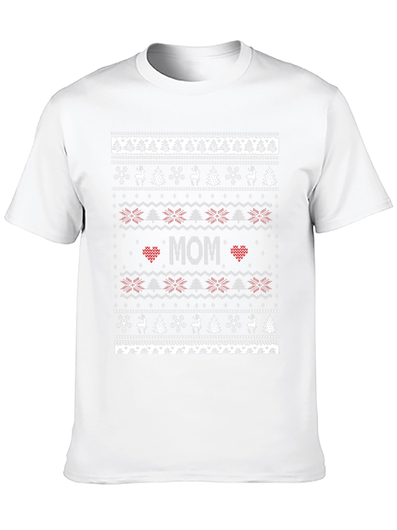 Festive Mom Christmas Sweater Pattern T-Shirt