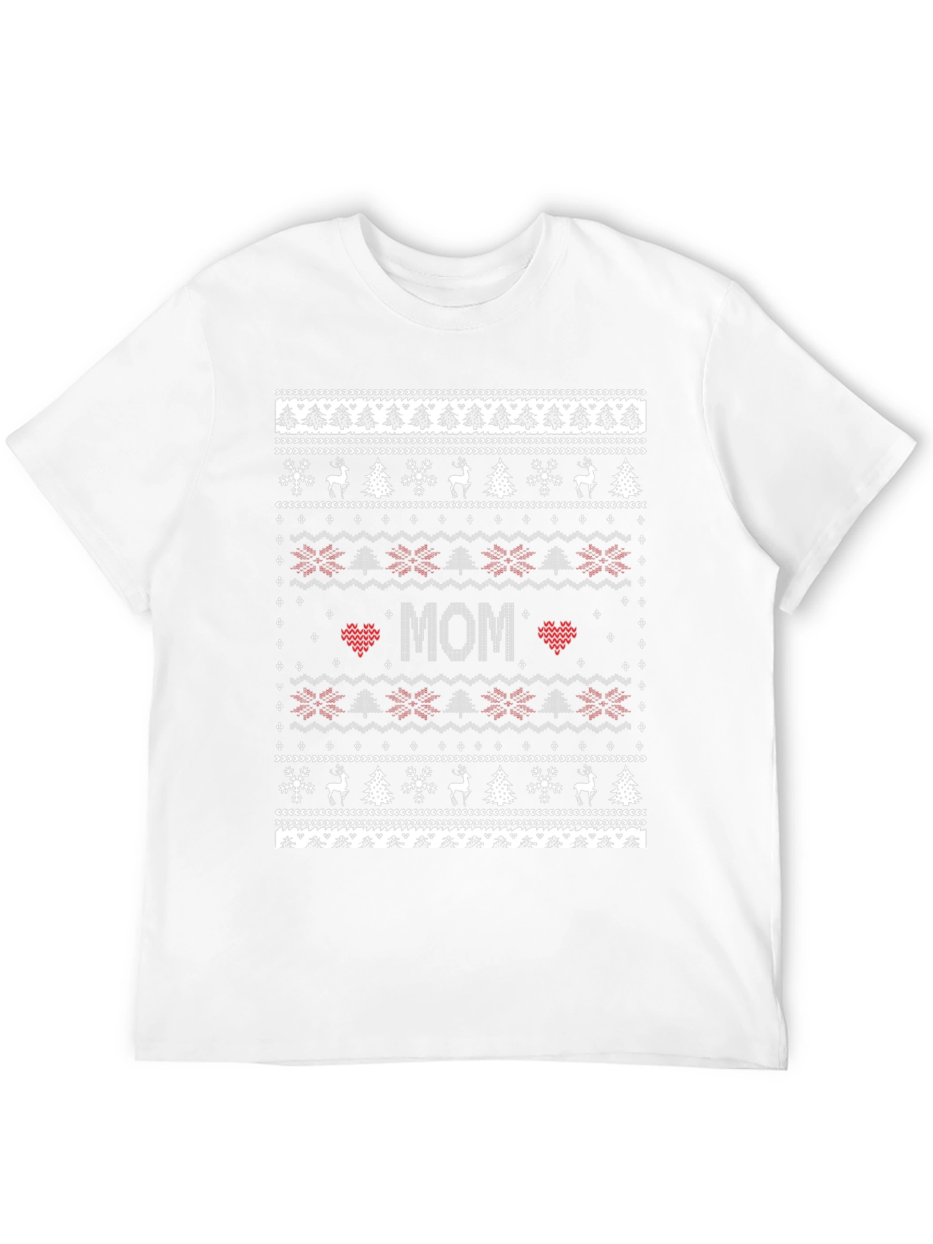Festive Mom Christmas Sweater Pattern T-Shirt