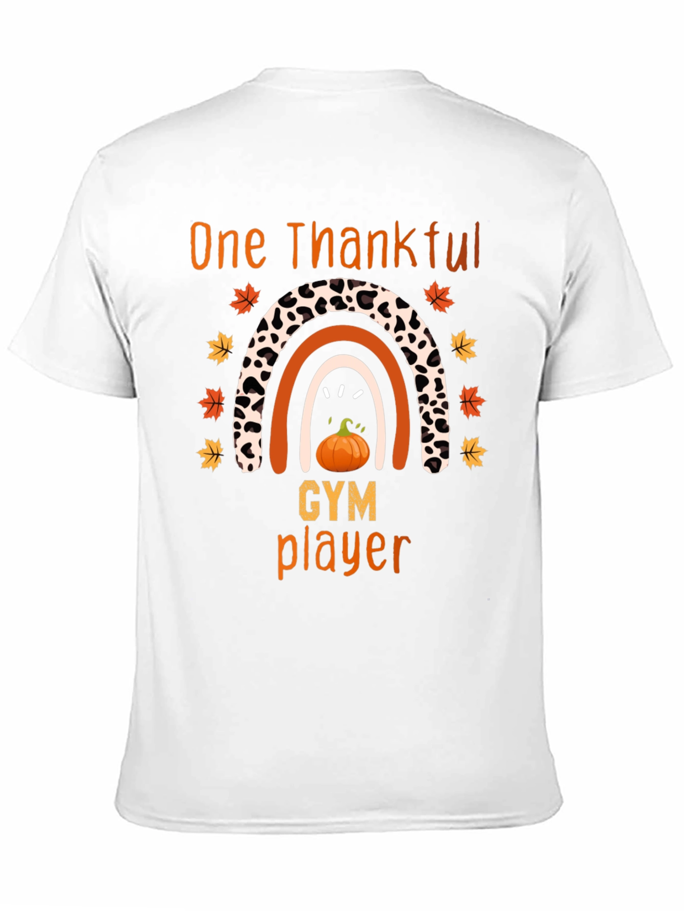 Thankful Gym Player Thanksgiving Rainbow T-Shirt