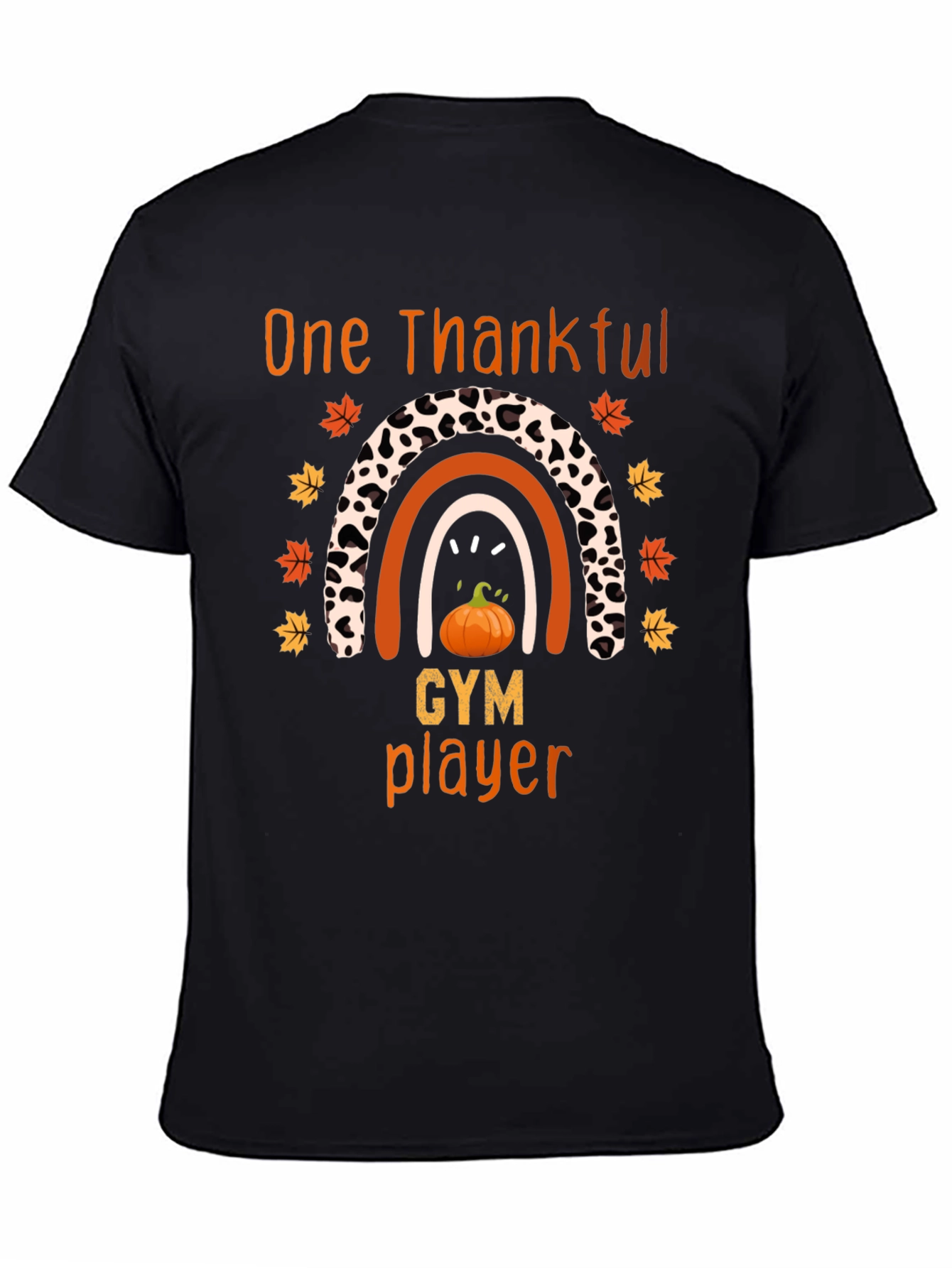 Thankful Gym Player Thanksgiving Rainbow T-Shirt