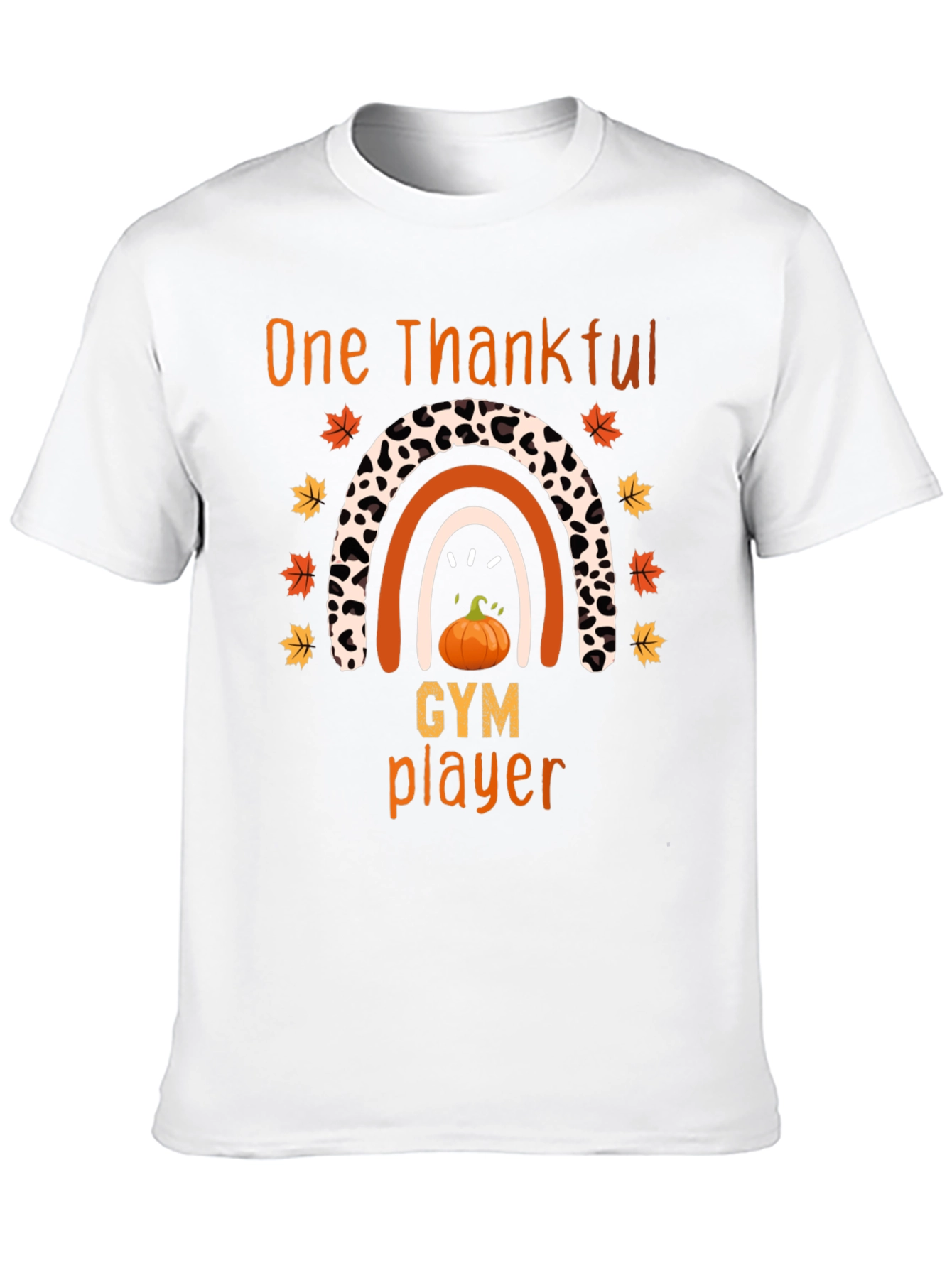 Thankful Gym Player Thanksgiving Rainbow T-Shirt