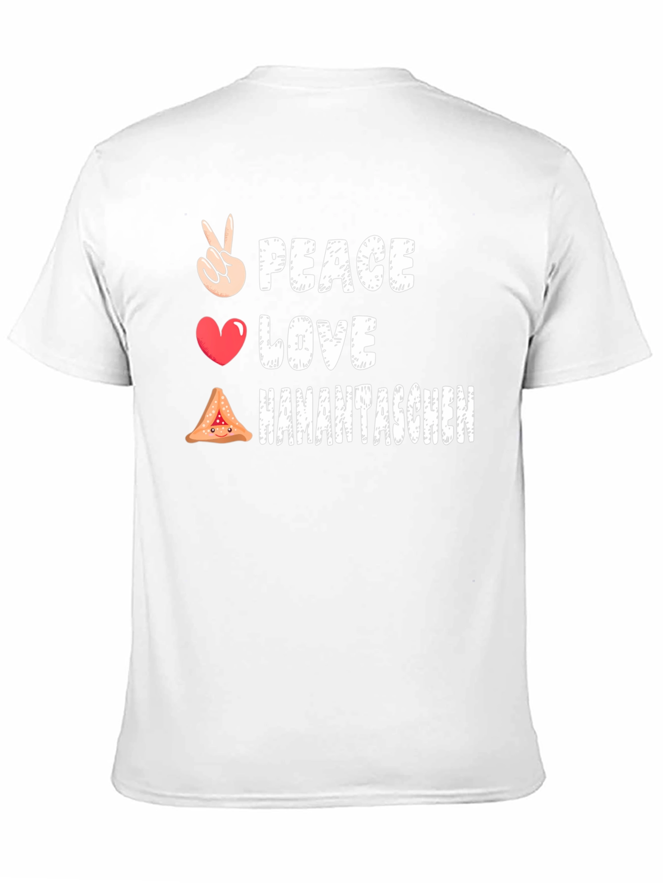 Peace Love Hamantaschen Black Graphic T-Shirt