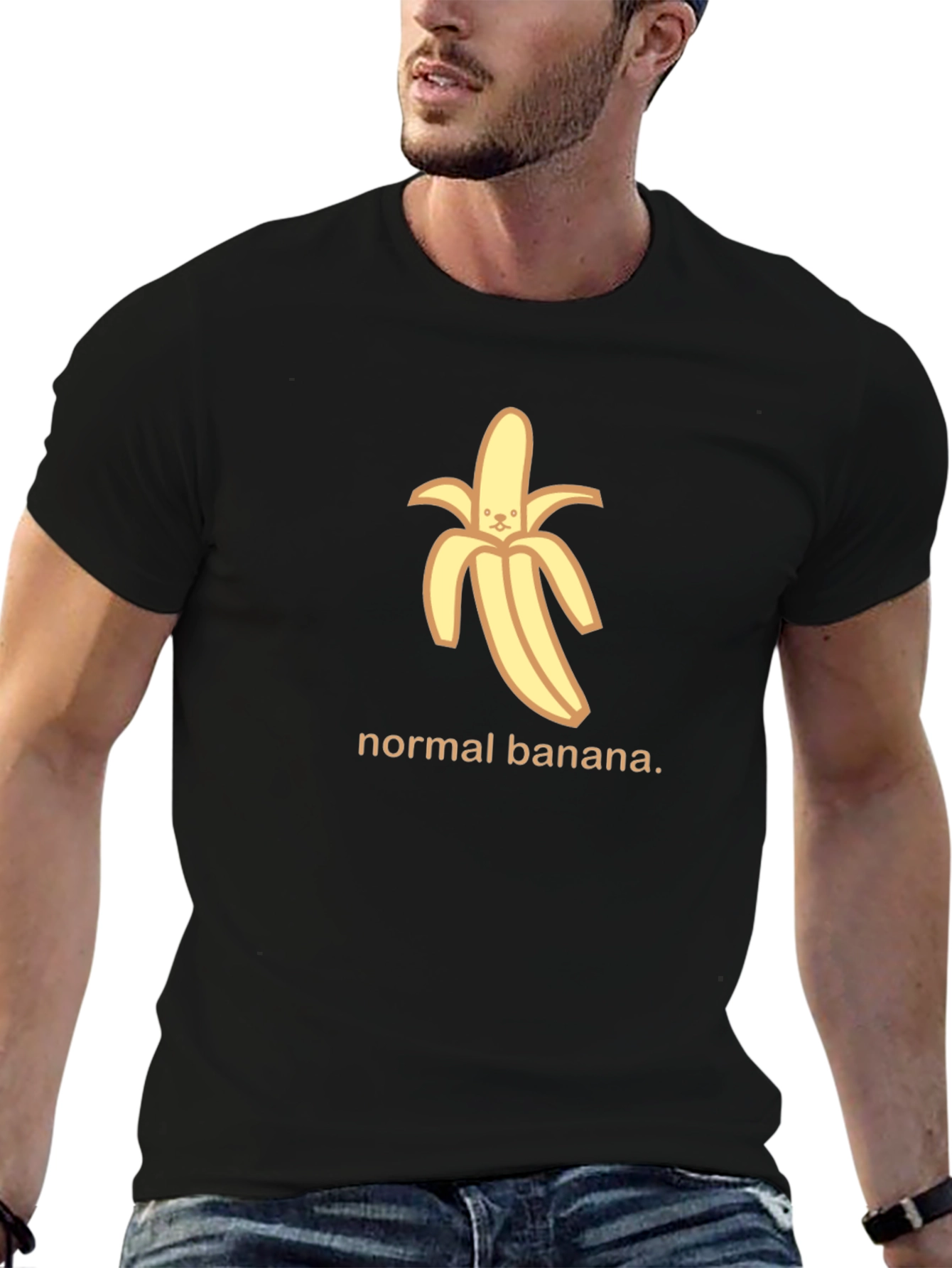 Normal Banana Graphic Tee - Black Cotton T-Shirt