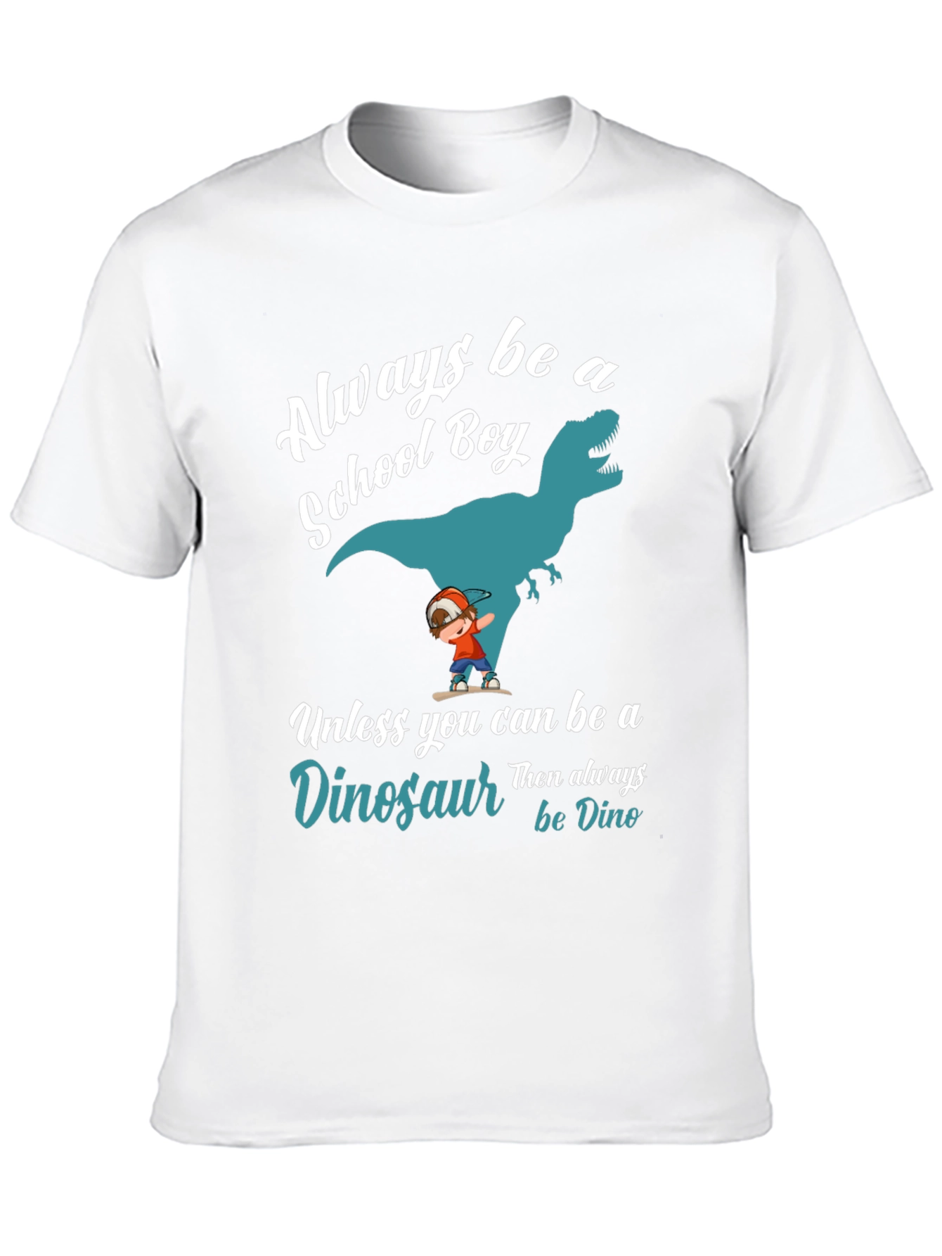 Always Be A School Boy Dinosaur Graphic T-Shirt