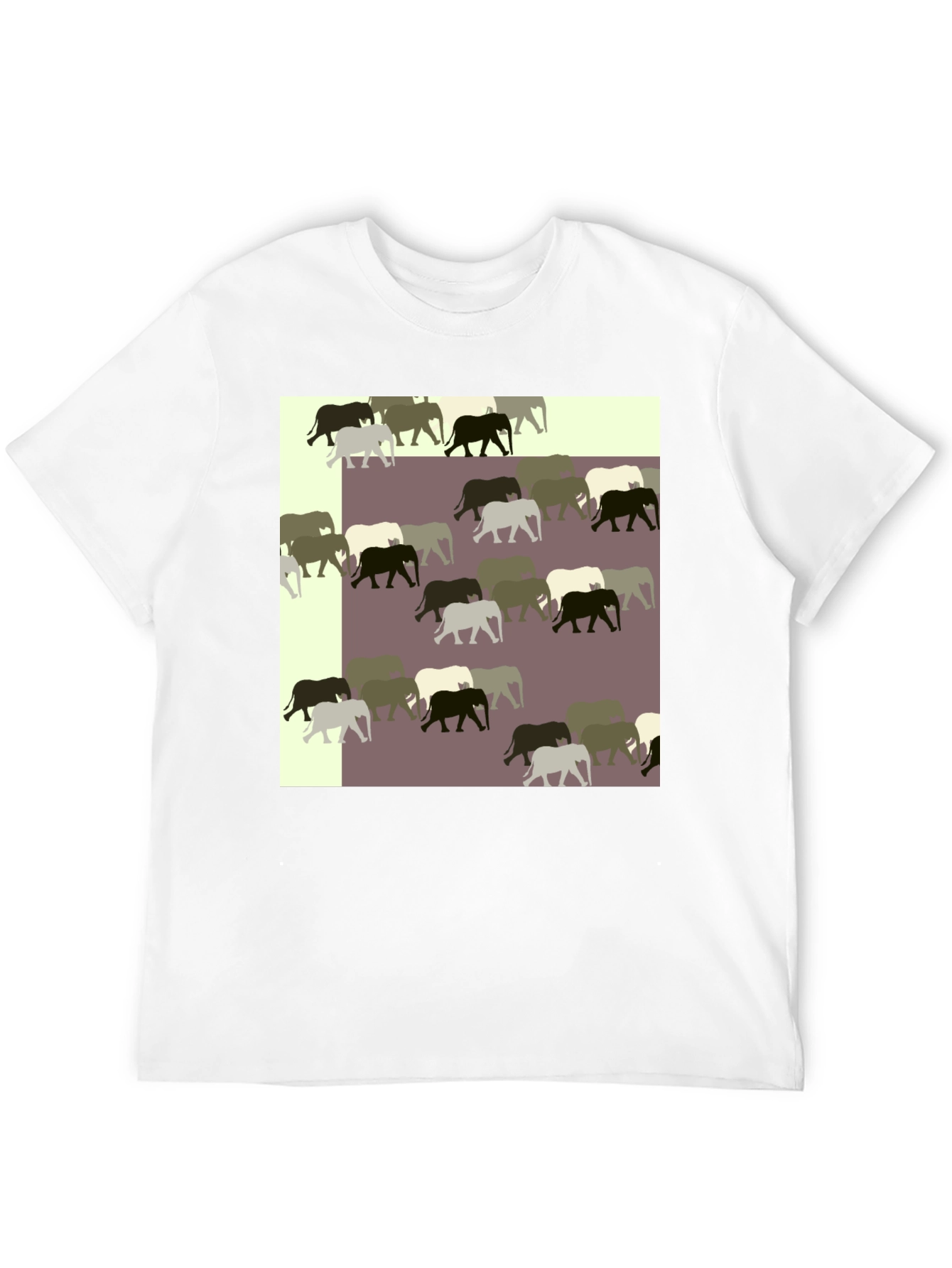 Elephant Pattern Black T-Shirt