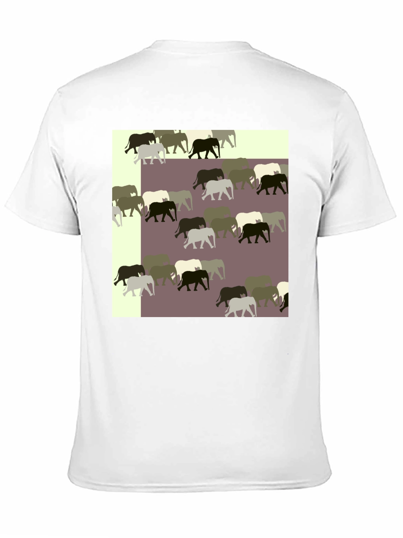 Elephant Pattern Black T-Shirt