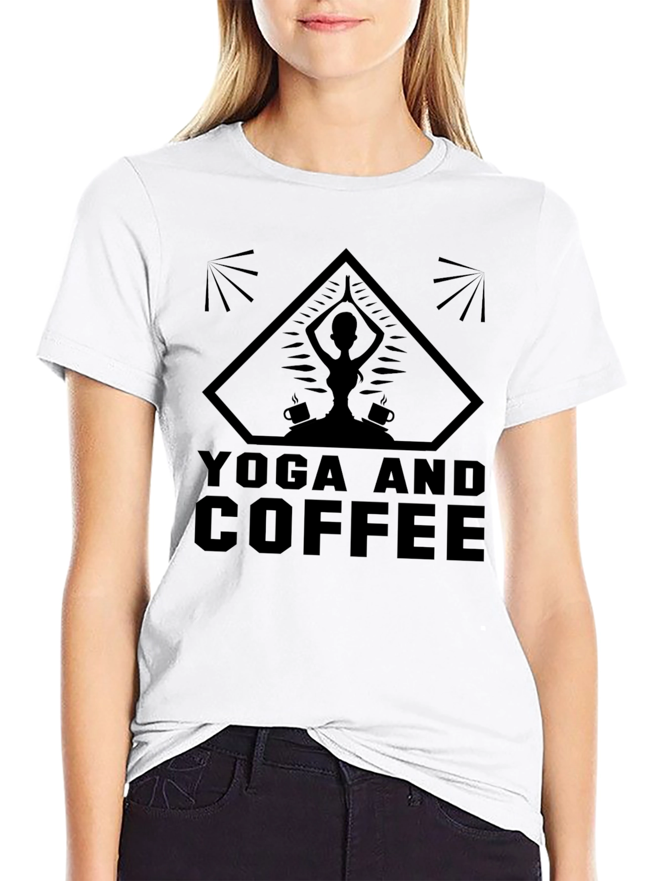 Yoga and Coffee Graphic T-Shirt - Relax & Recharge