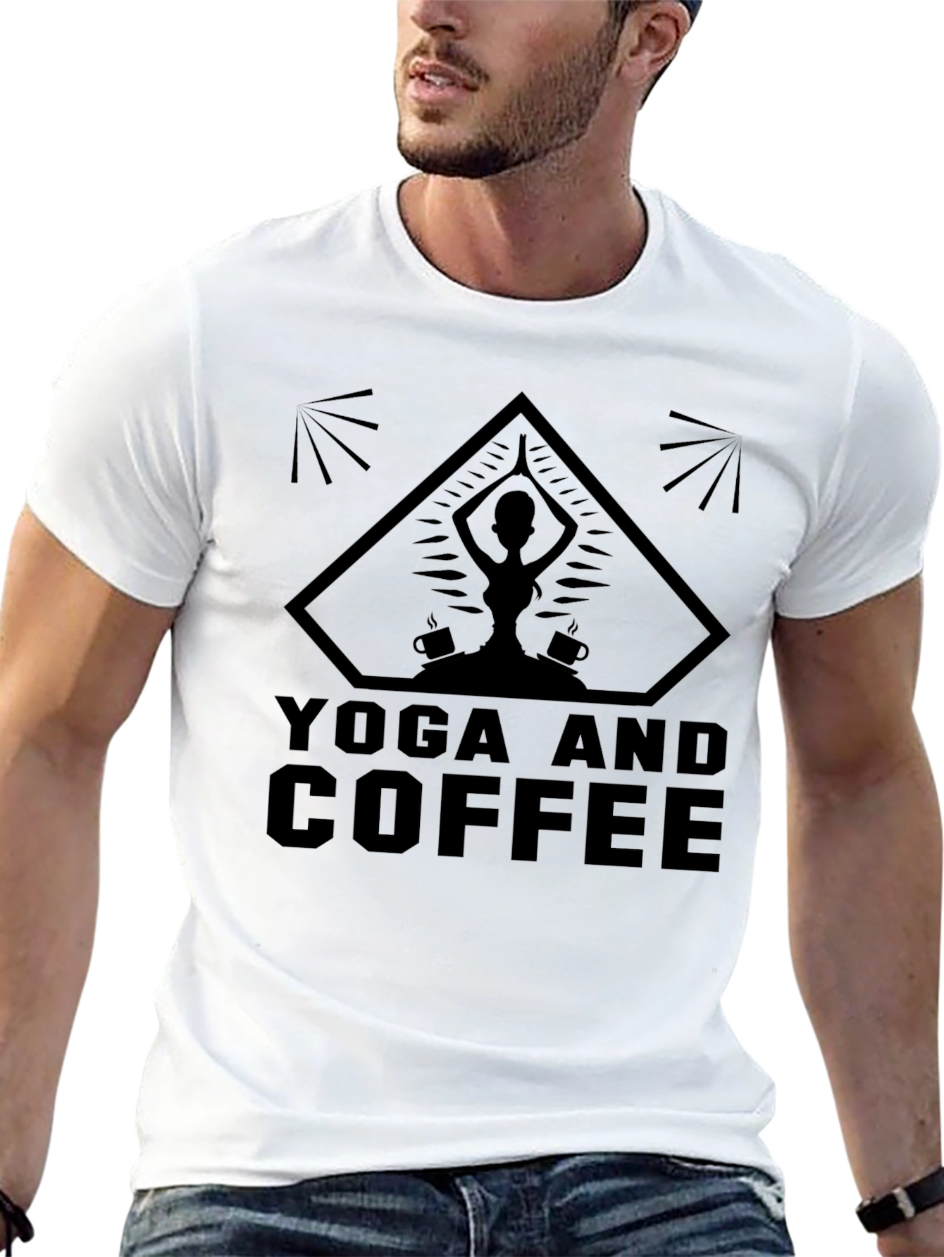 Yoga and Coffee Graphic T-Shirt - Relax & Recharge