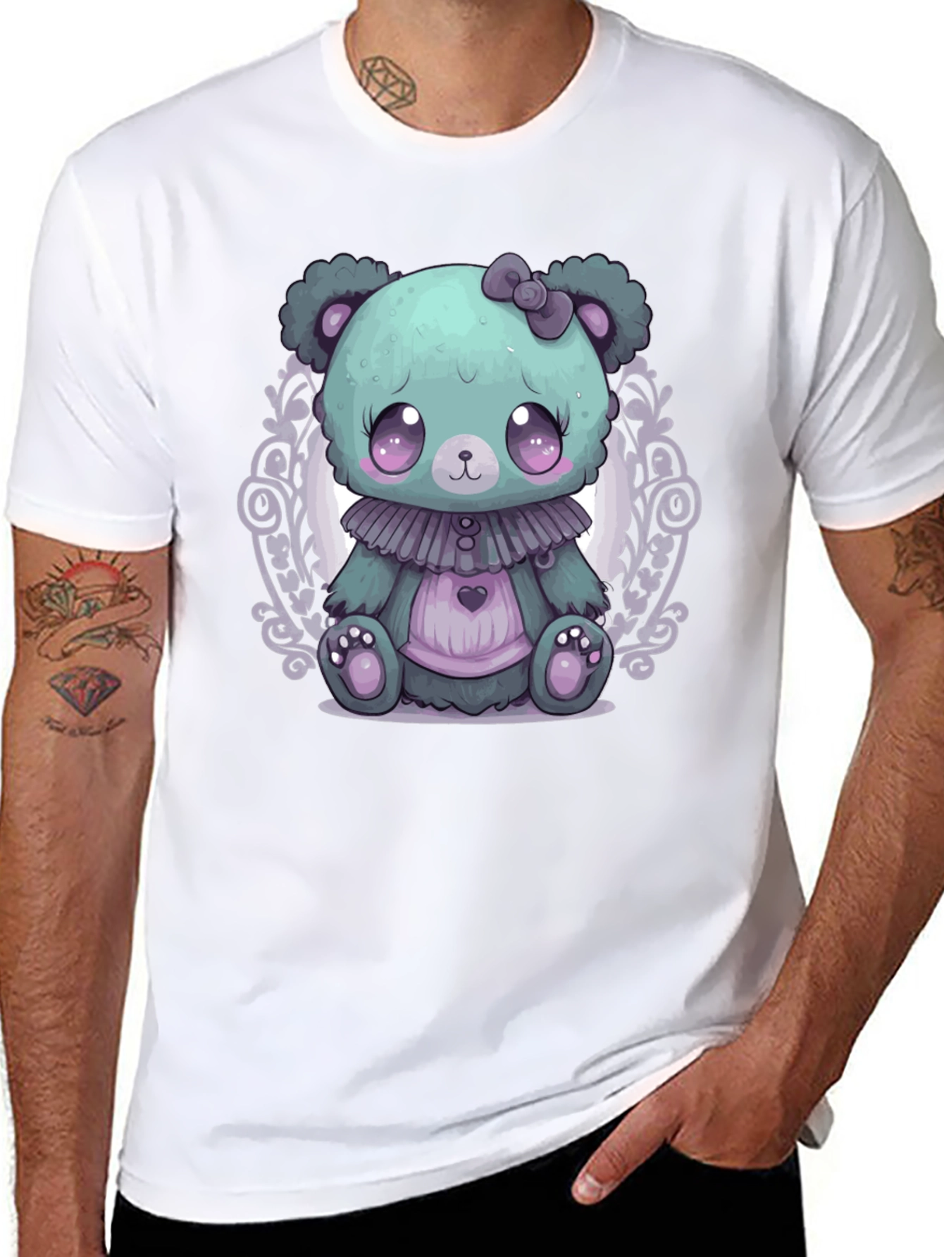 Cute Kawaii Pastel Goth Teddy Bear T-Shirt