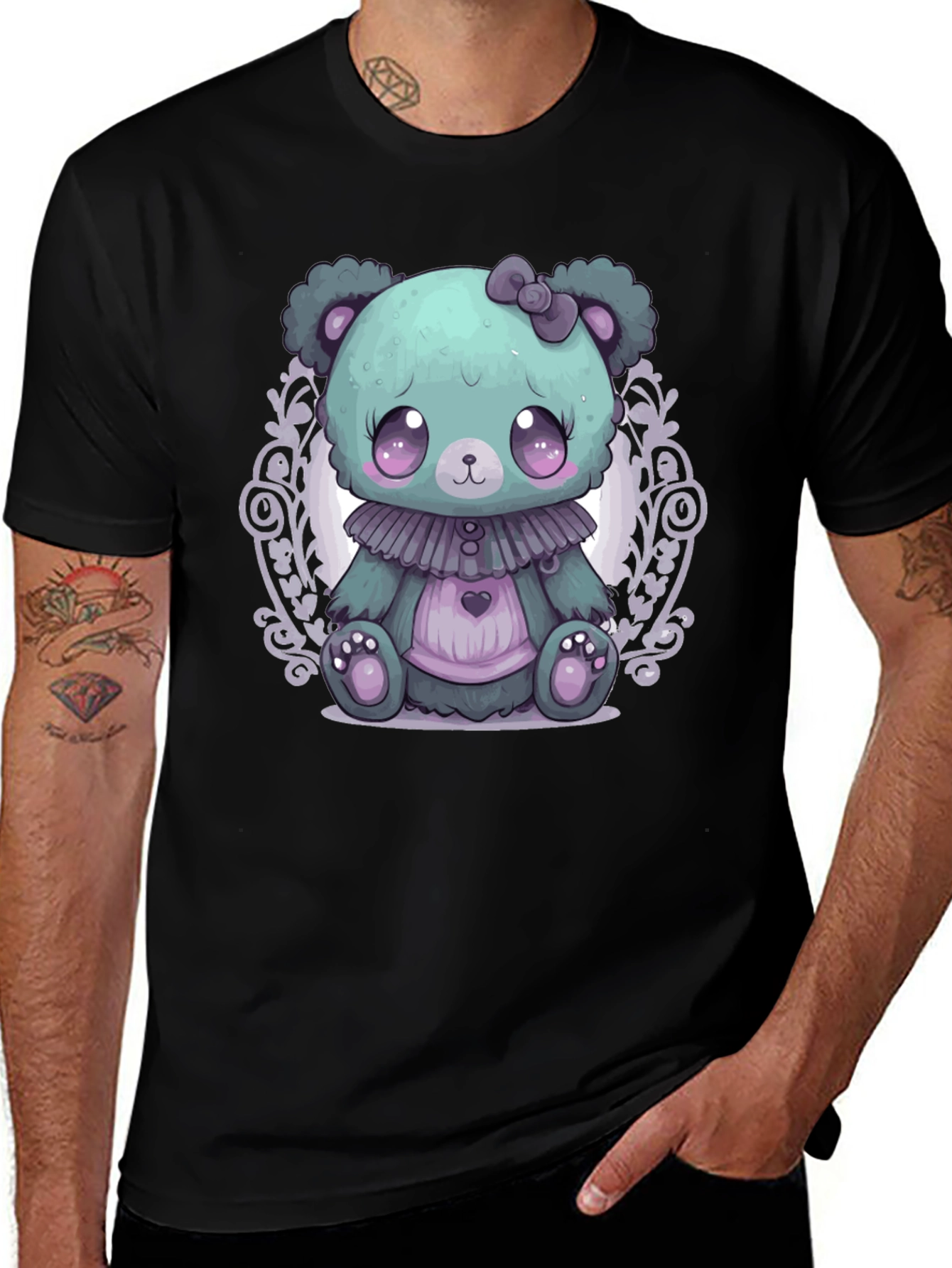 Cute Kawaii Pastel Goth Teddy Bear T-Shirt