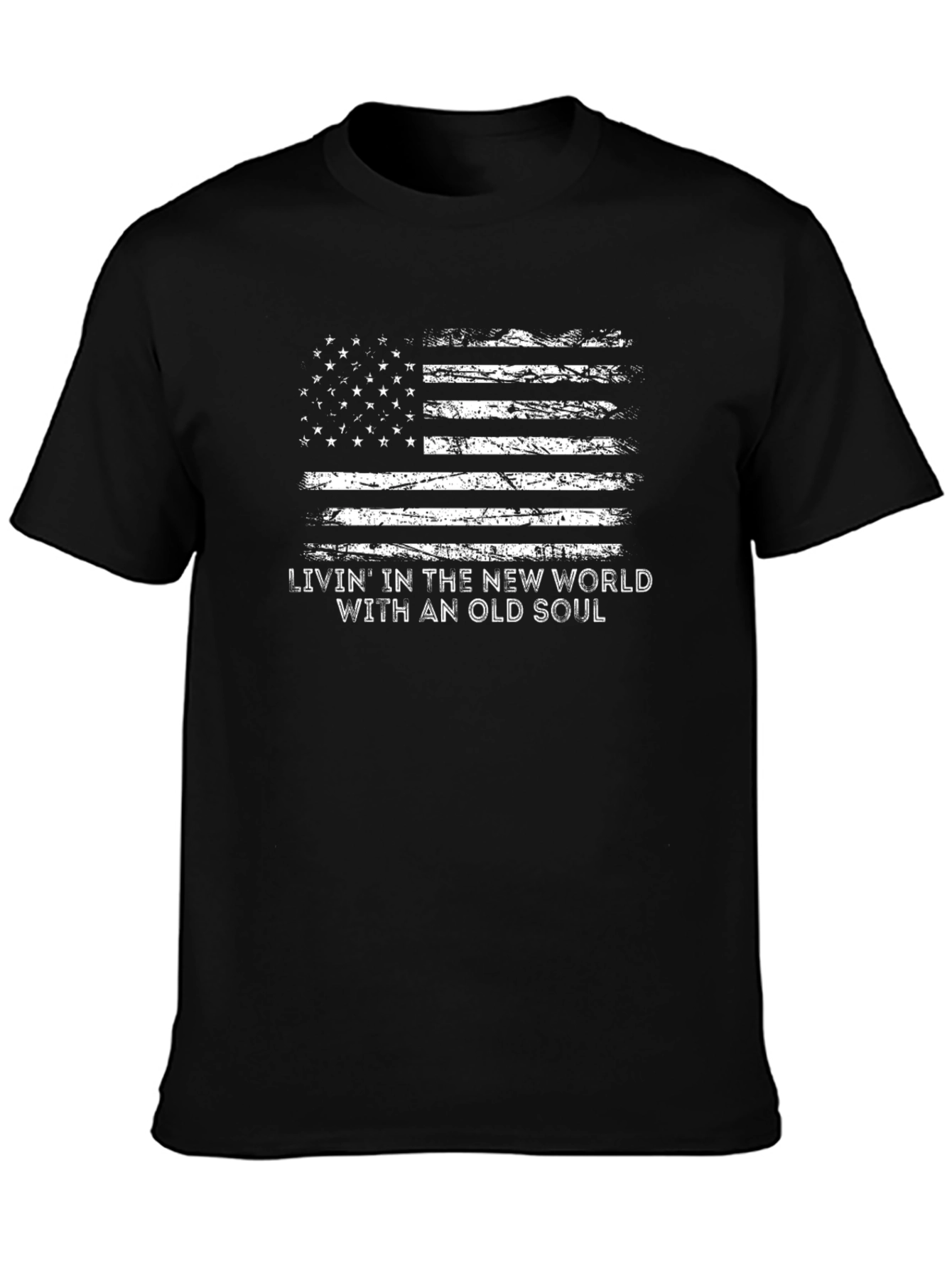 American Flag Livin With an Old Soul T-Shirt