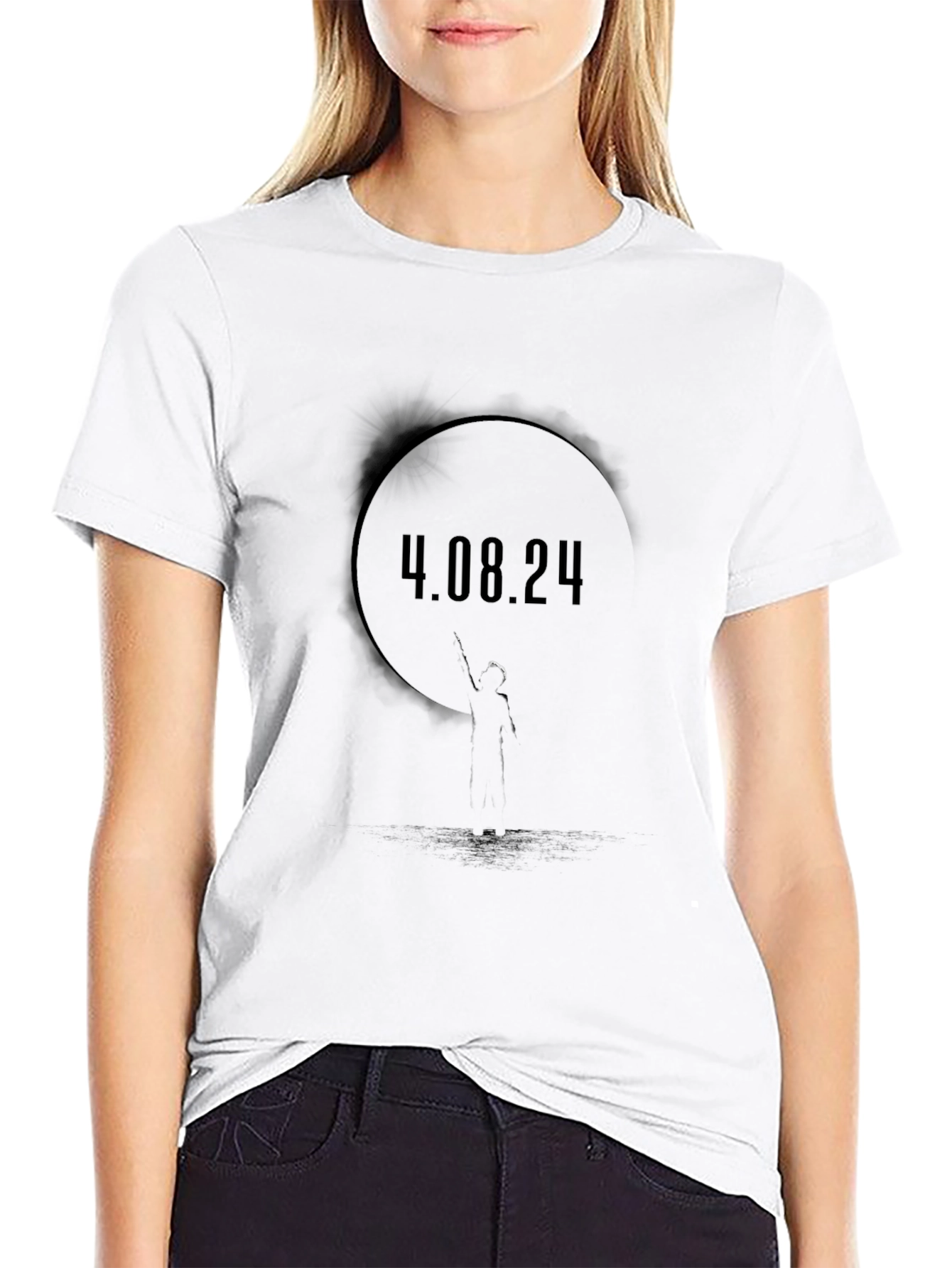 4.08.24 Graphic Black T-Shirt
