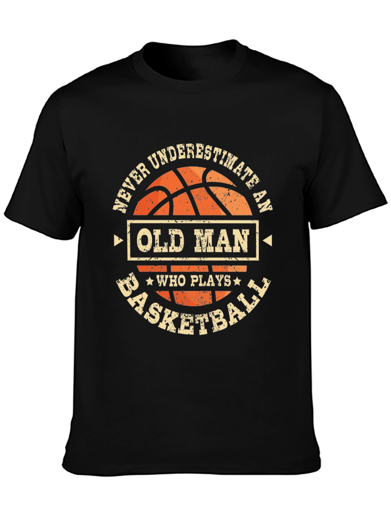 Never Underestimate Basketball Old Man T-Shirt