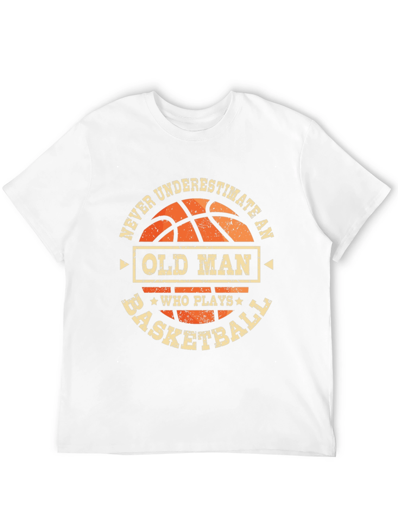 Never Underestimate Basketball Old Man T-Shirt