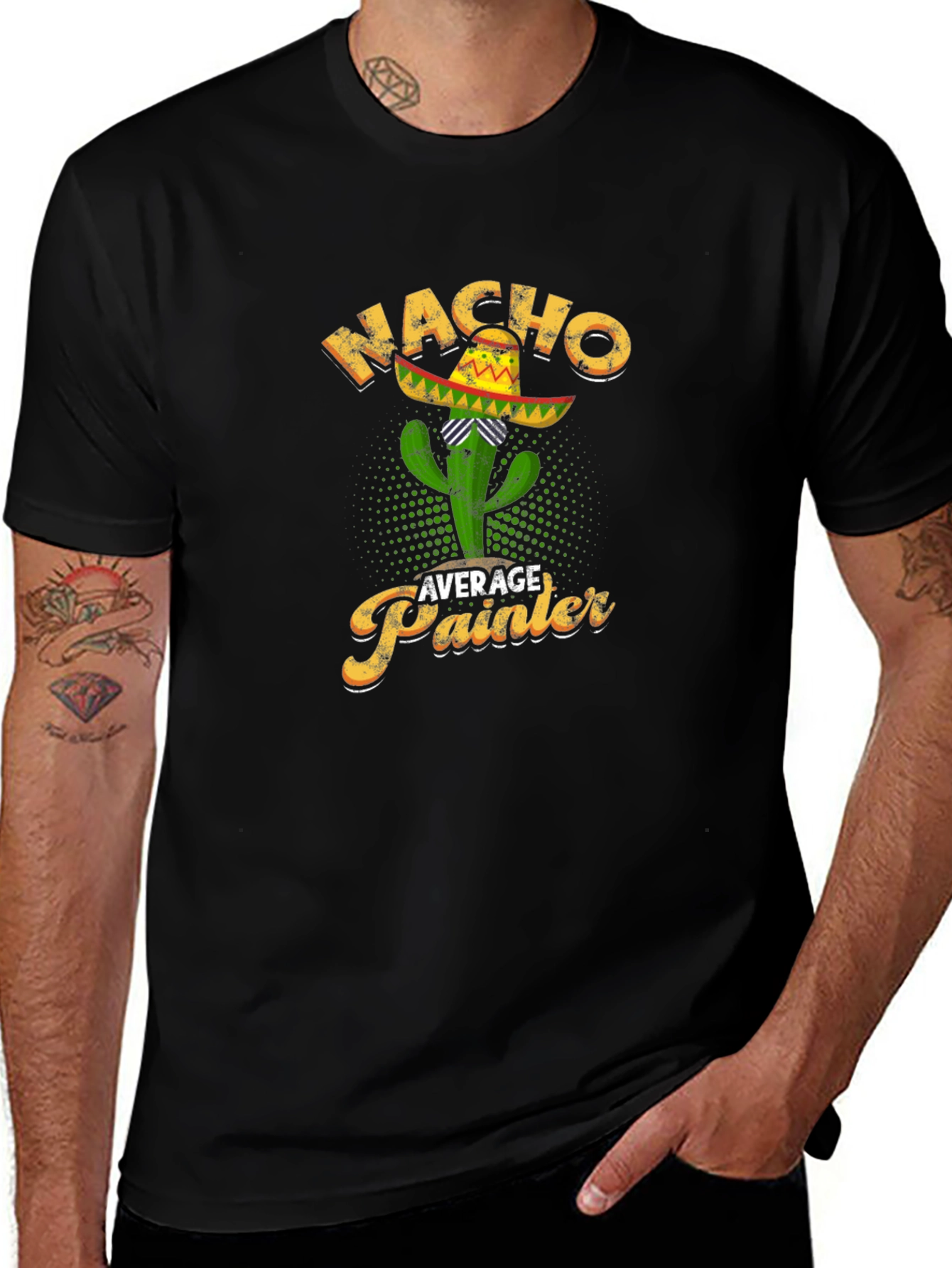 Nacho Average Painter T-Shirt Cactus Sombrero Tee