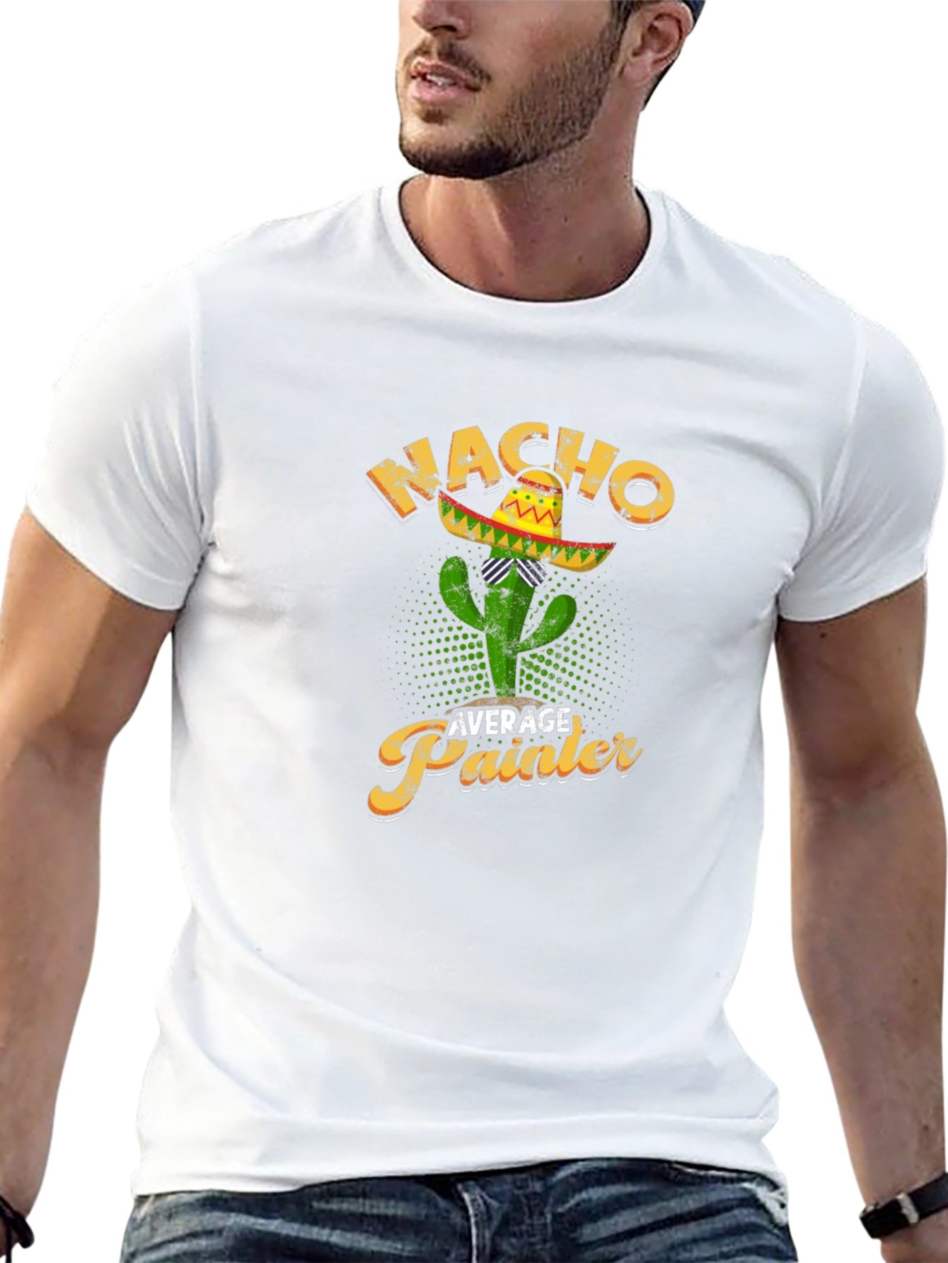 Nacho Average Painter T-Shirt Cactus Sombrero Tee