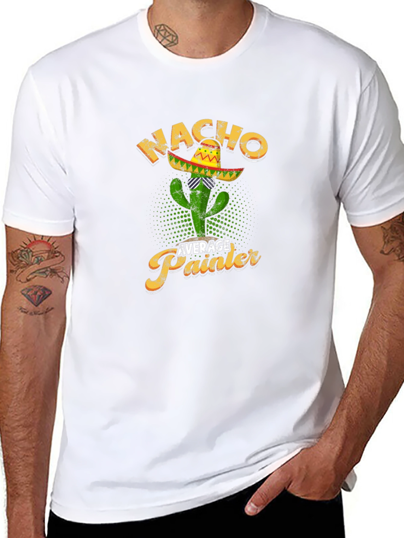 Nacho Average Painter T-Shirt Cactus Sombrero Tee