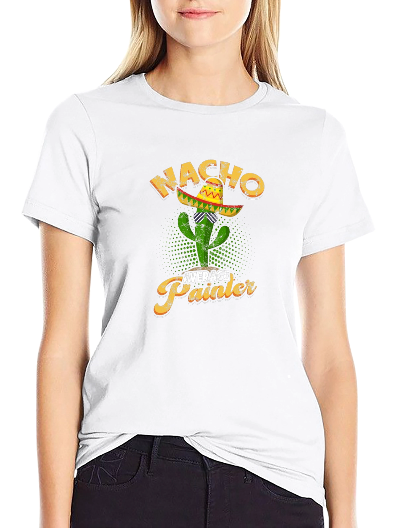 Nacho Average Painter T-Shirt Cactus Sombrero Tee