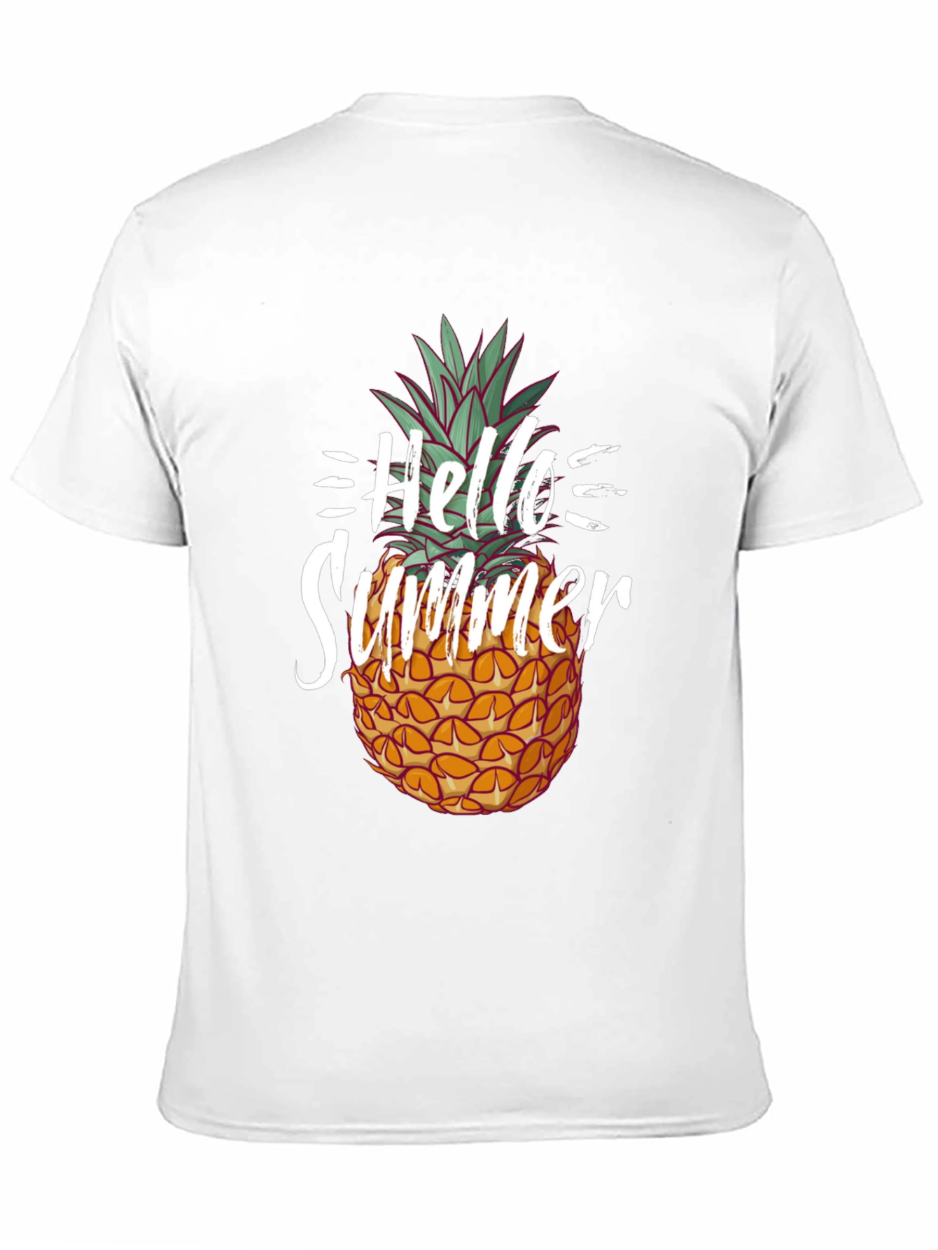 Hello Summer Pineapple Graphic Tee - Black Cotton Shirt