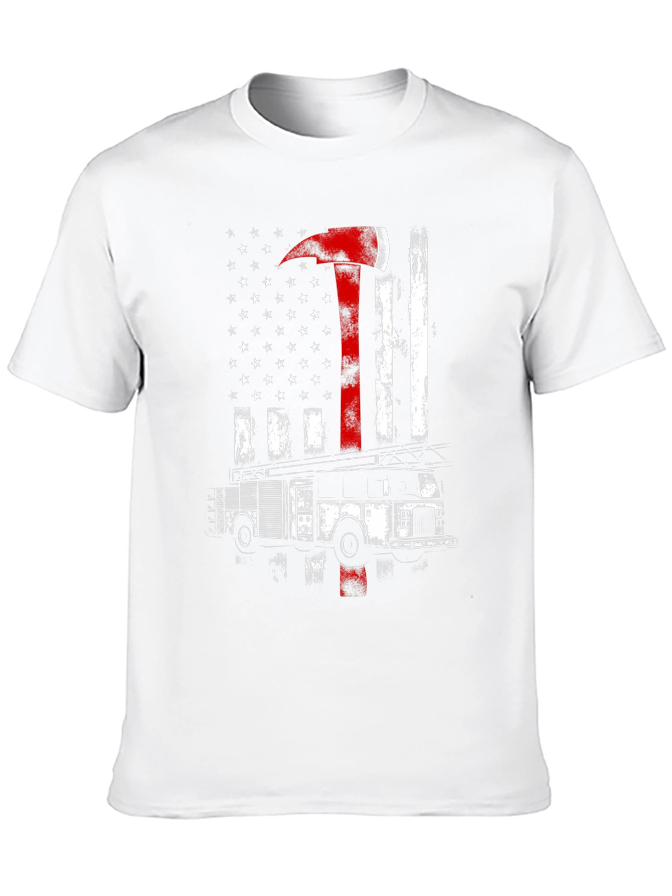 Firefighter American Flag Axe T-Shirt