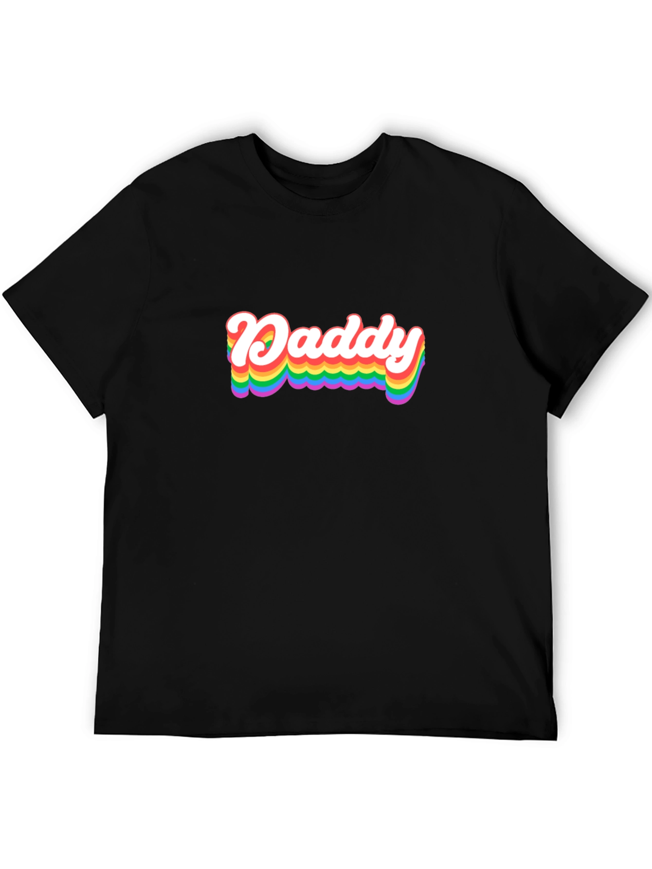 Rainbow Daddy Graphic Tee - Black Cotton Blend Shirt