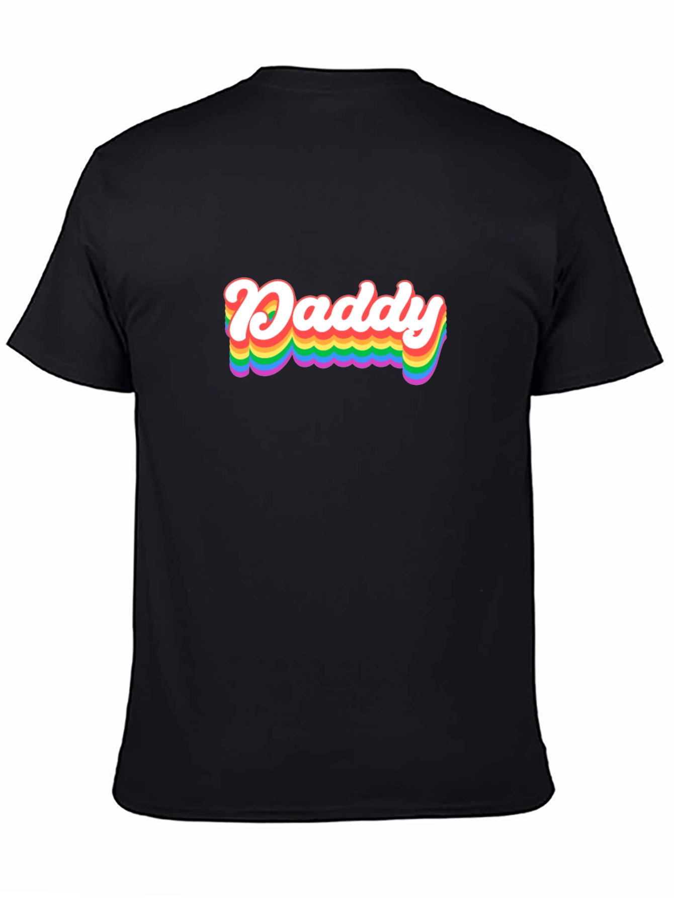 Rainbow Daddy Graphic Tee - Black Cotton Blend Shirt