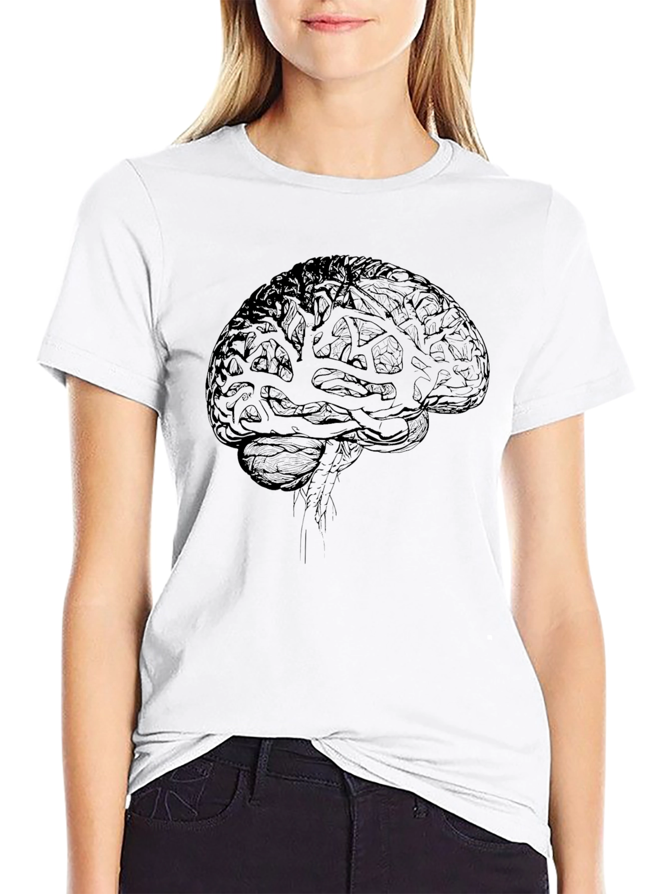 Brain Graphic Tee - Anatomical Black T-Shirt