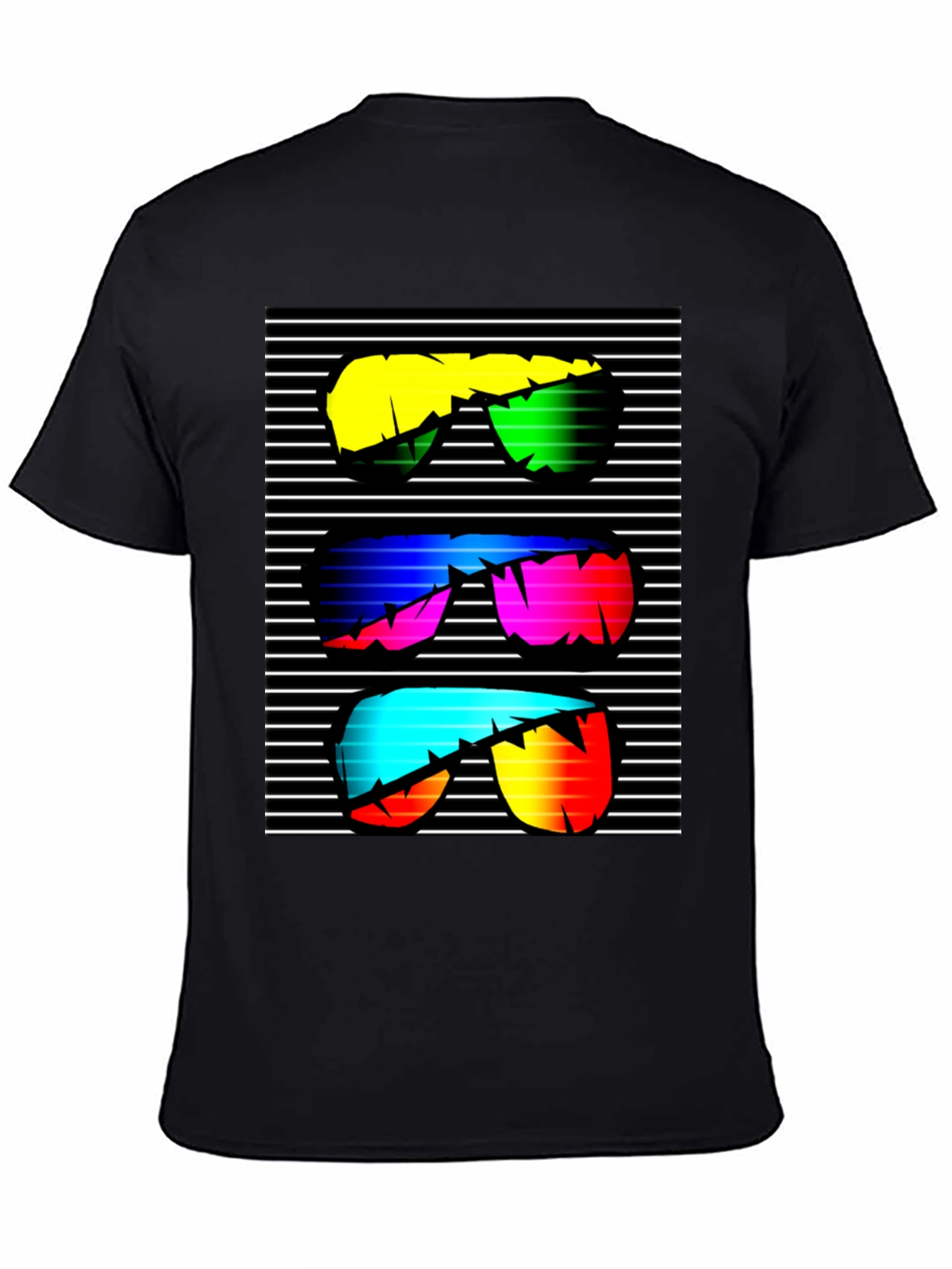 Retro Sunglasses Graphic T-Shirt - Black