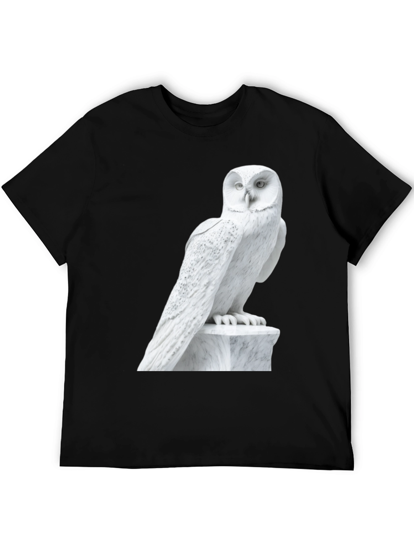 Owl Statue Graphic T-Shirt - Unisex Black Tee