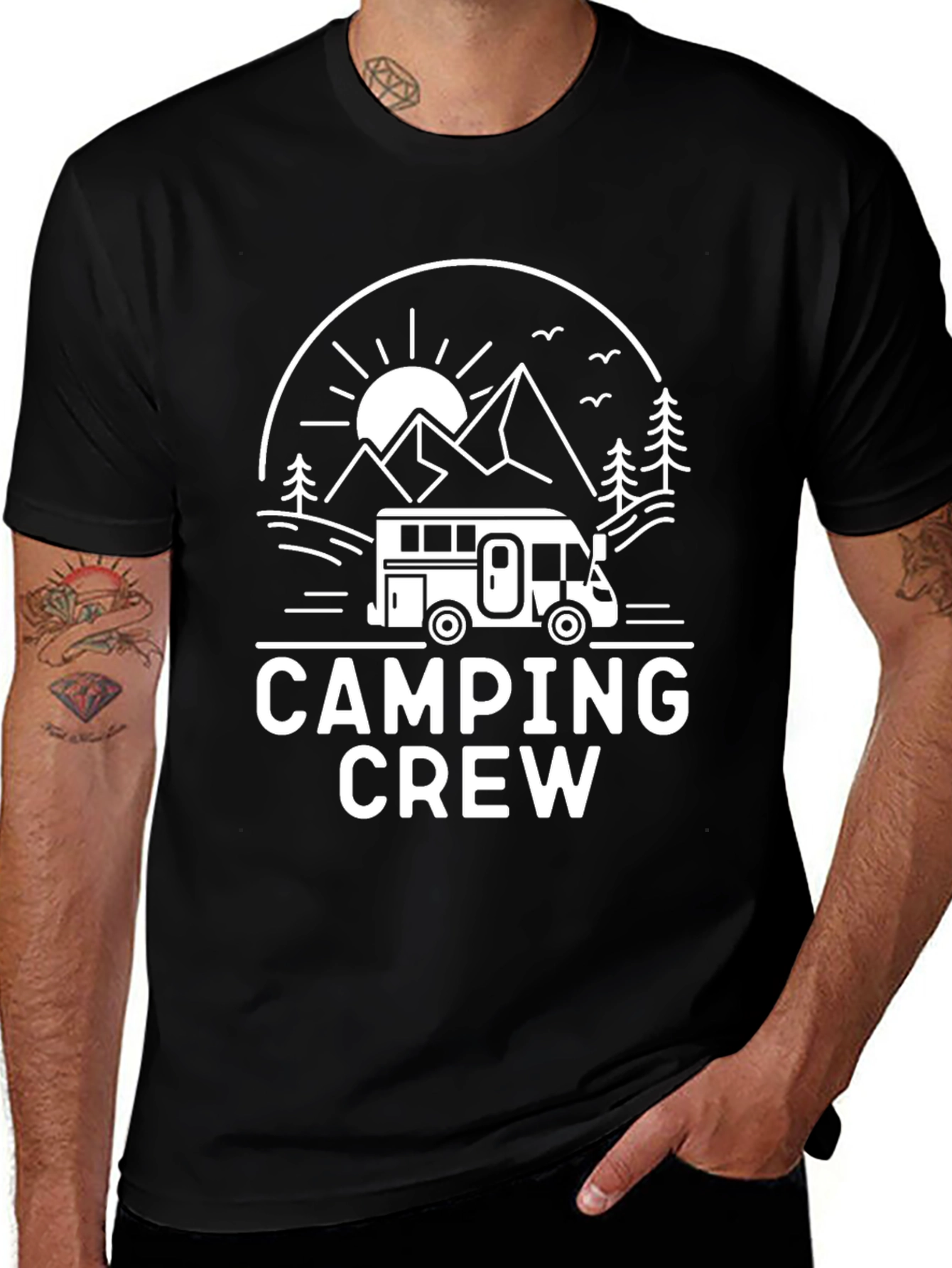 Camping Crew Black T-Shirt