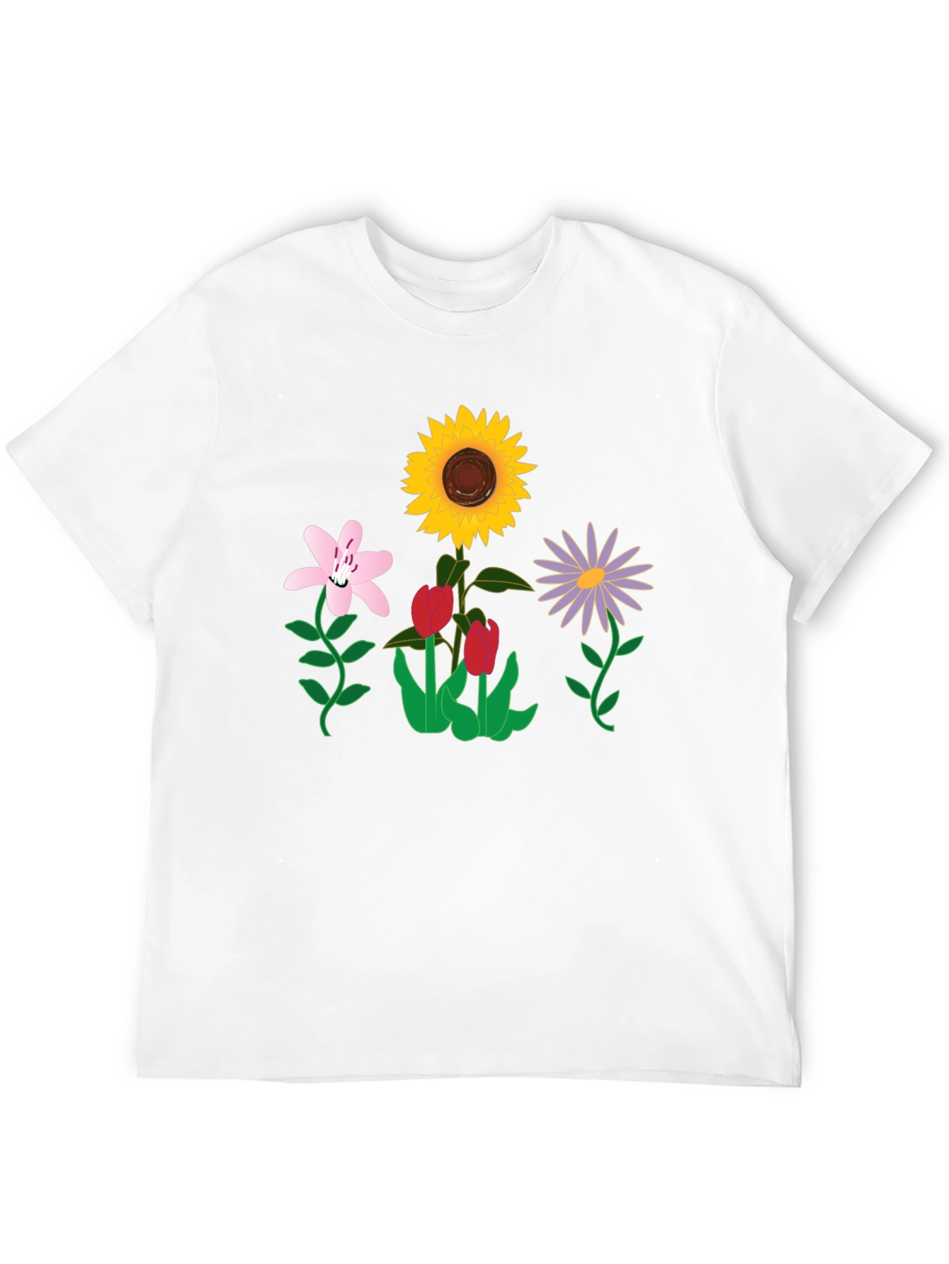 Floral Graphic T-Shirt - Black Casual Tee