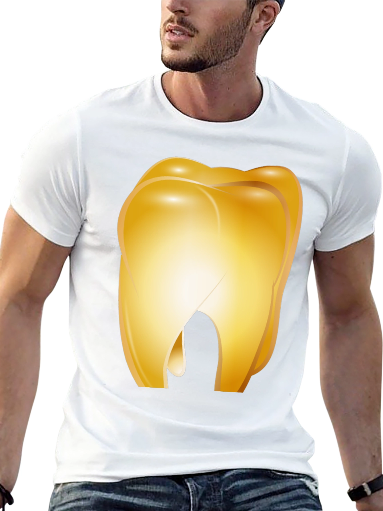 Golden Tooth Graphic Tee - Novelty Dental Shirt