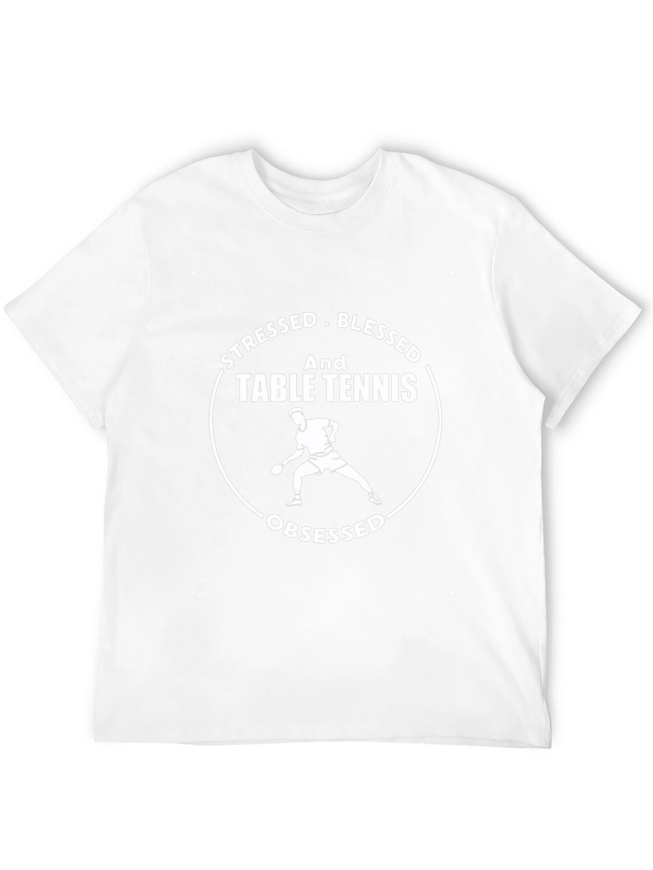 Stressed Blessed Table Tennis Obsessed Black T-Shirt