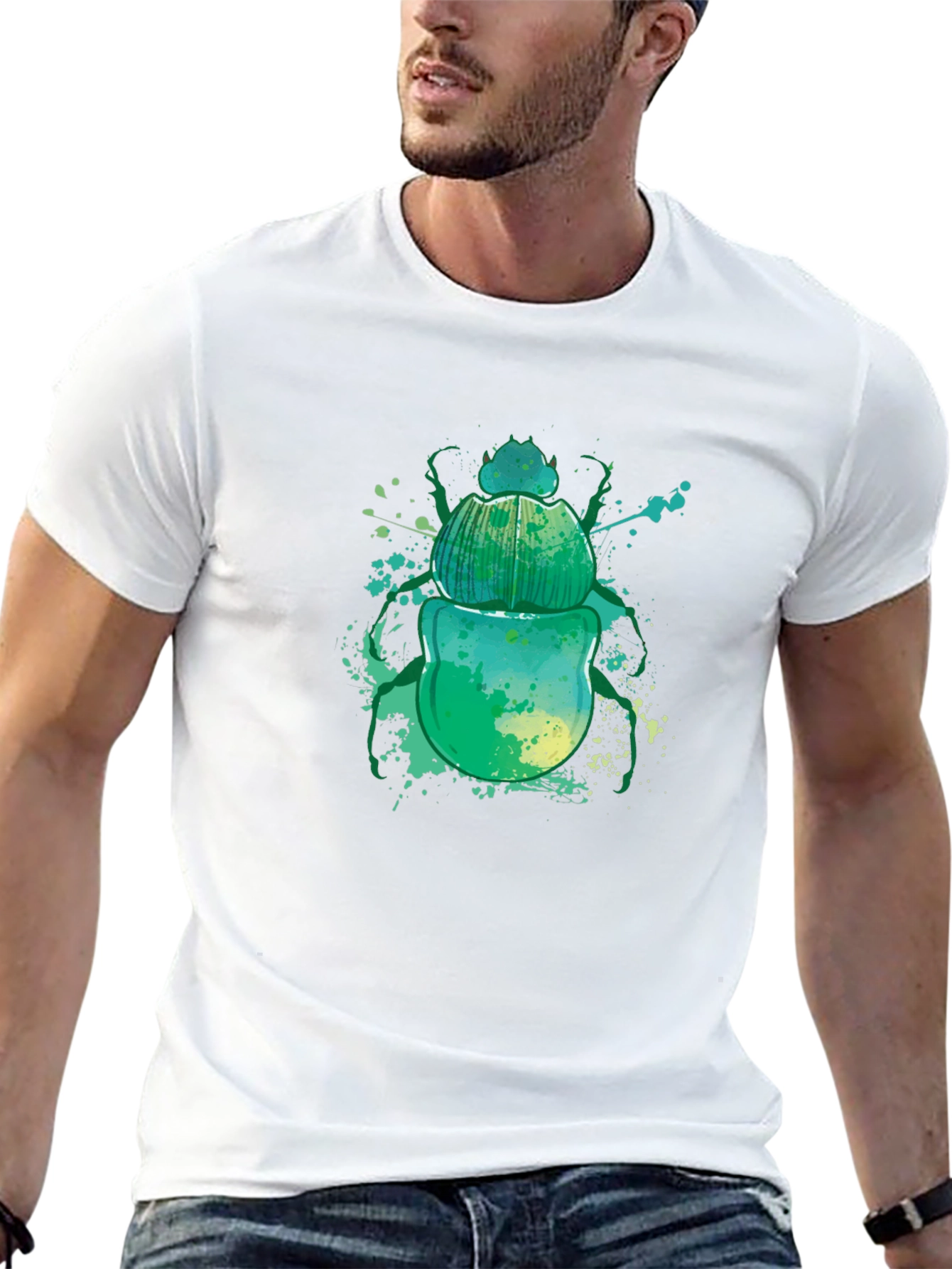 Scarab Beetle Graphic Tee - Mens Black T-Shirt