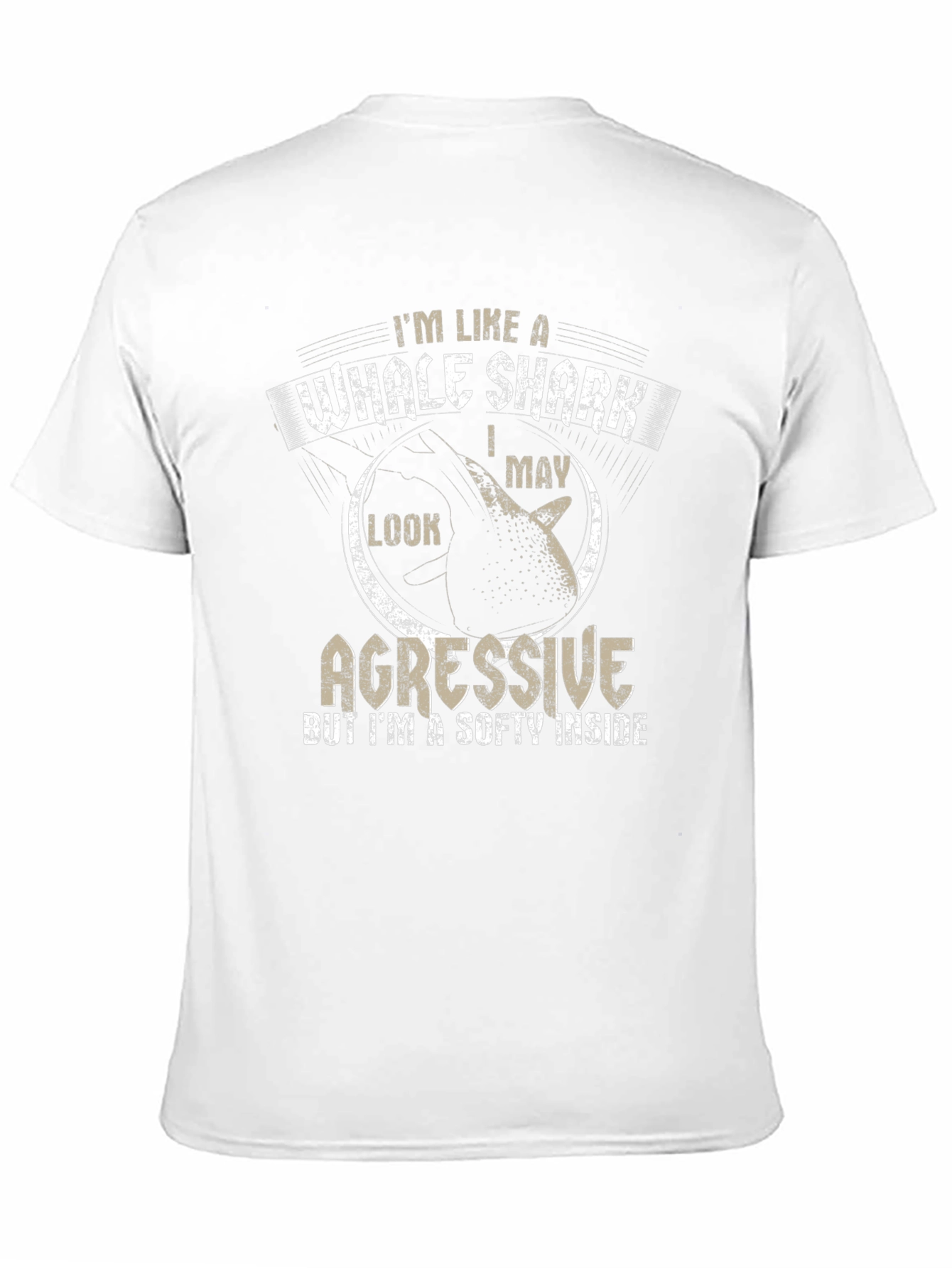 Whale Shark Aggressive Funny Mens T-Shirt